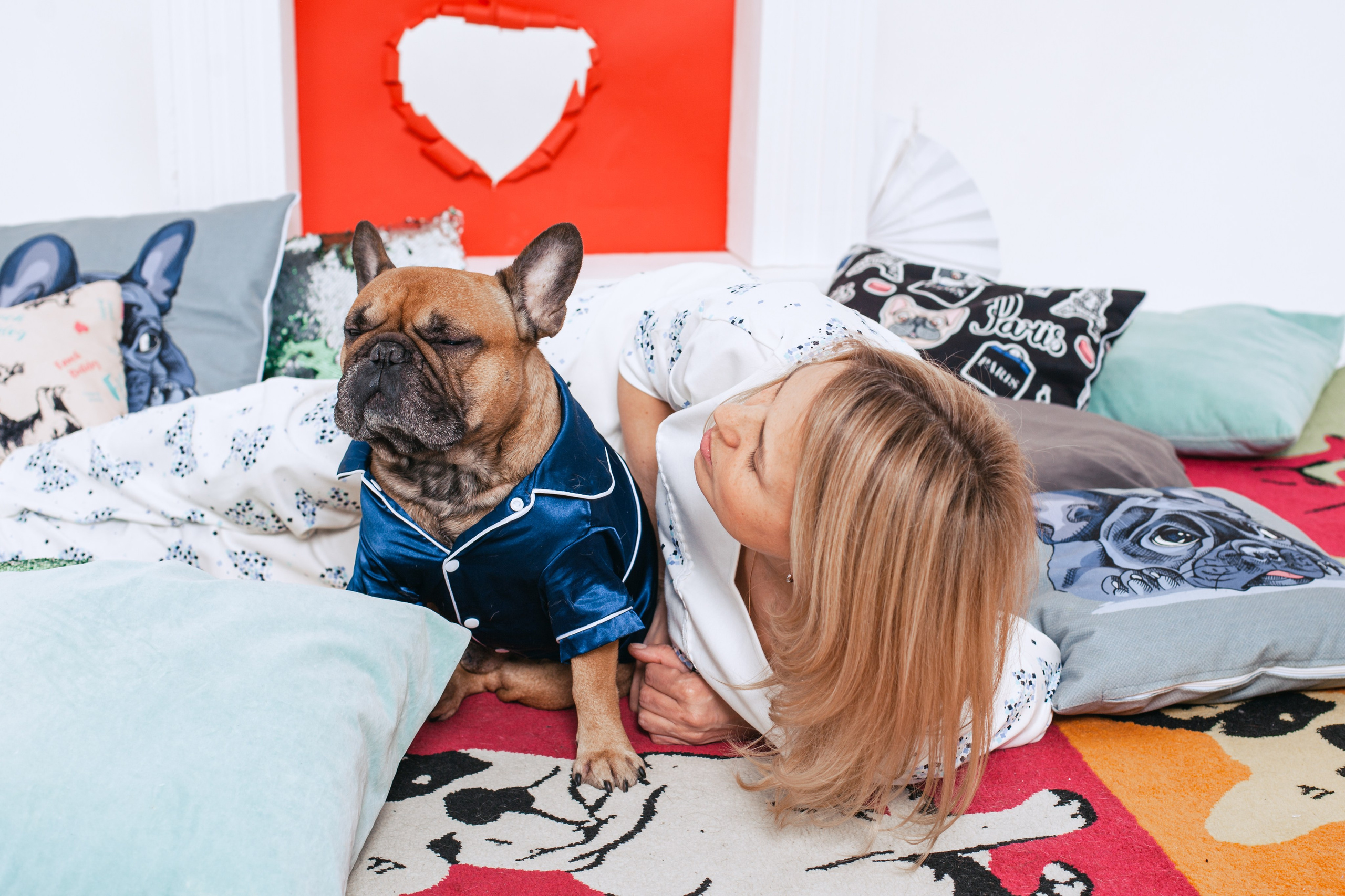 Пижамная вечеринка французских бульдогов и их хозяев. Фотограф-анималист Татьяна Степанова