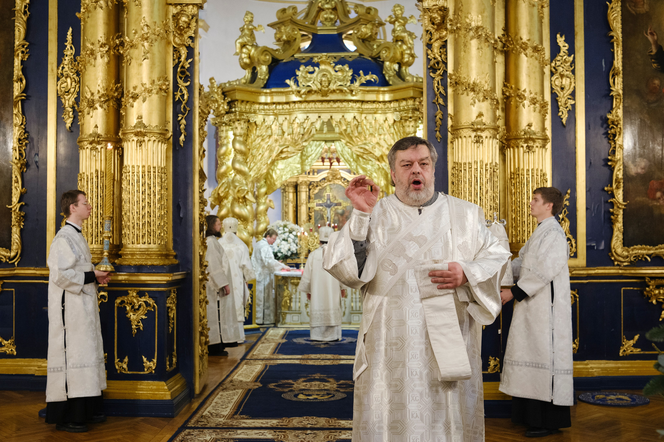 Божественная литургия в Николо-Богоявленском морском соборе. НИКОЛО-БОГОЯВЛЕНСКИЙ МОРСКОЙ СОБОР