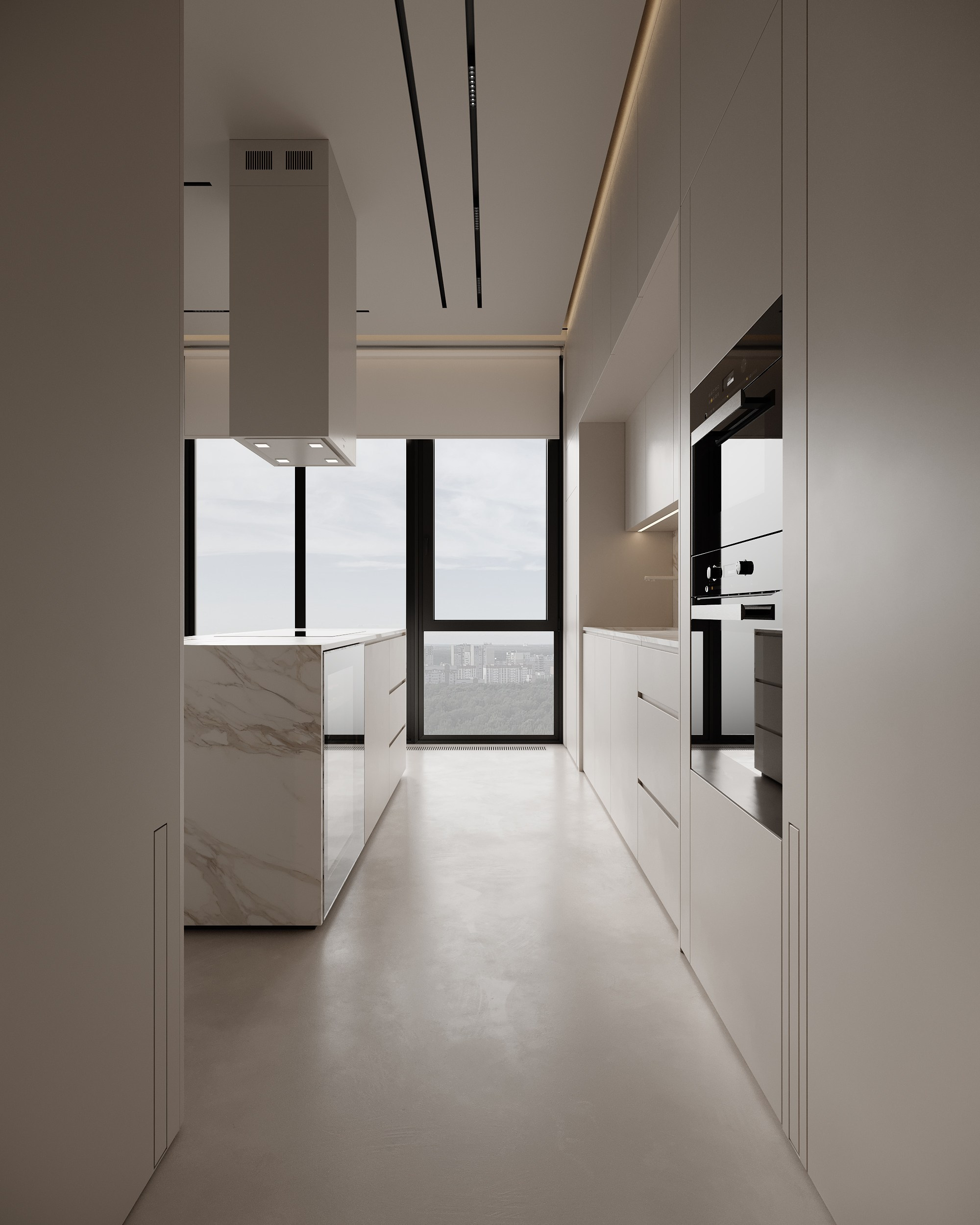 Монохромный интерьер просторной квартиры в Москве. Дизайн интерьера Санкт-Петербург | Москва | Калининград