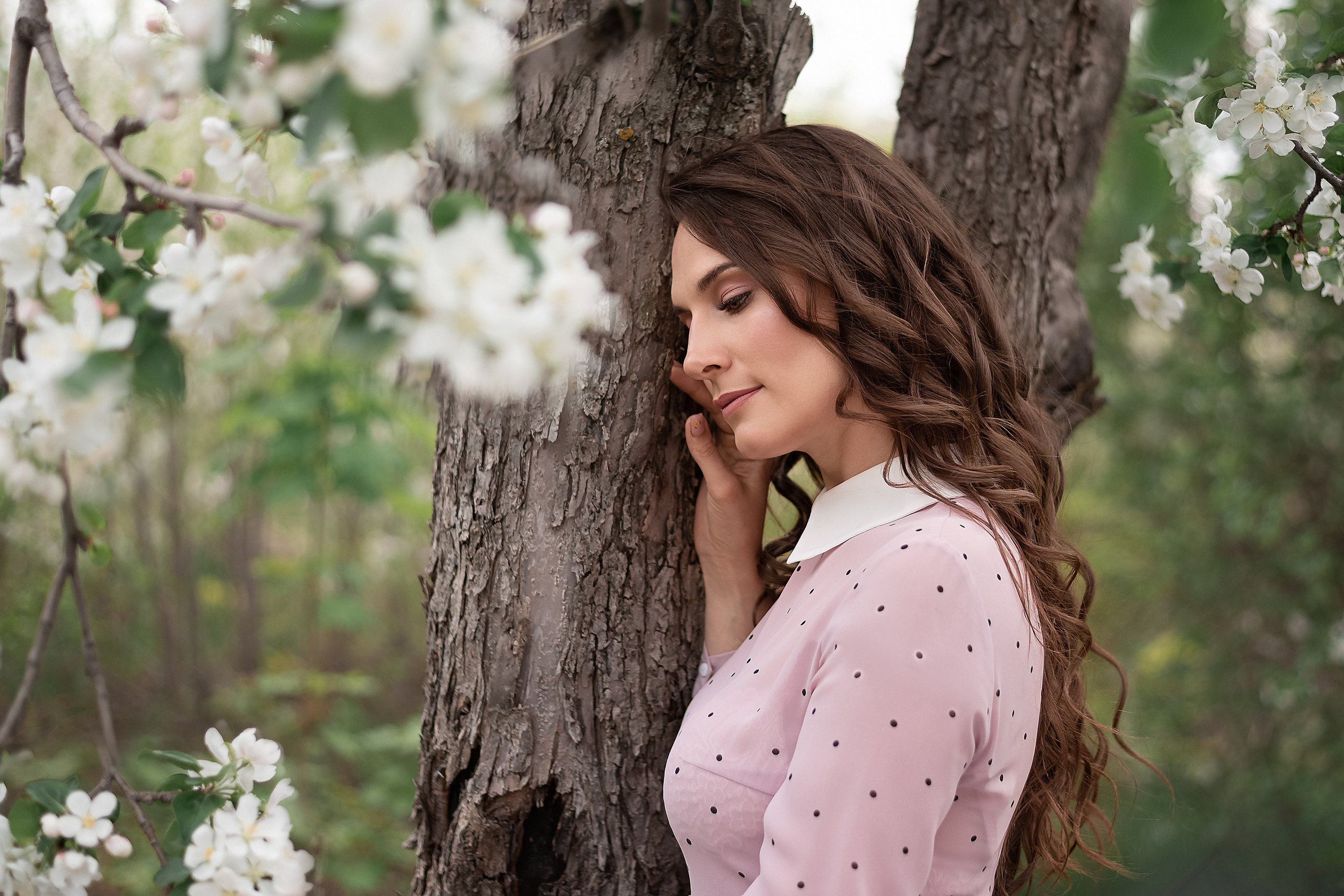 цветение женский портрет яблоневый цвет фотосессия цветения