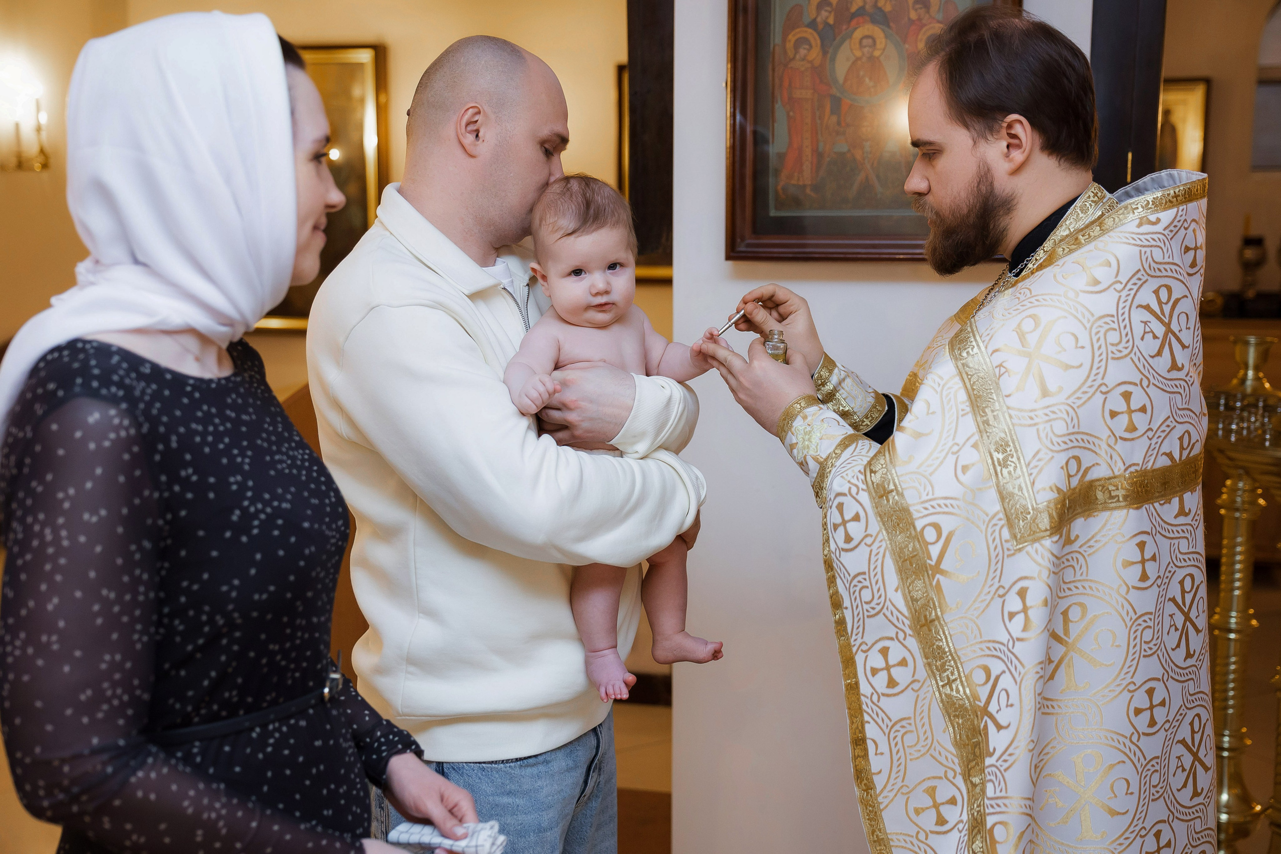 Крещение Андрея. Семейный и детский фотограф в Москве Александра Мак