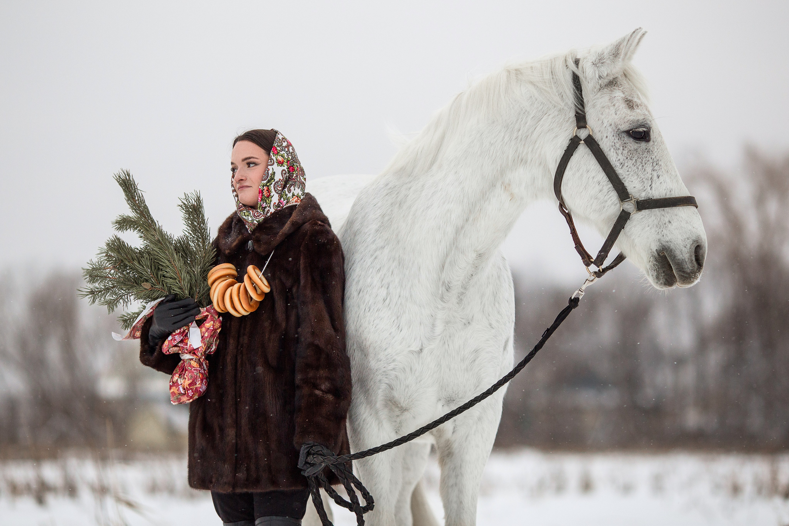 Фотосессия в дубленке зимой