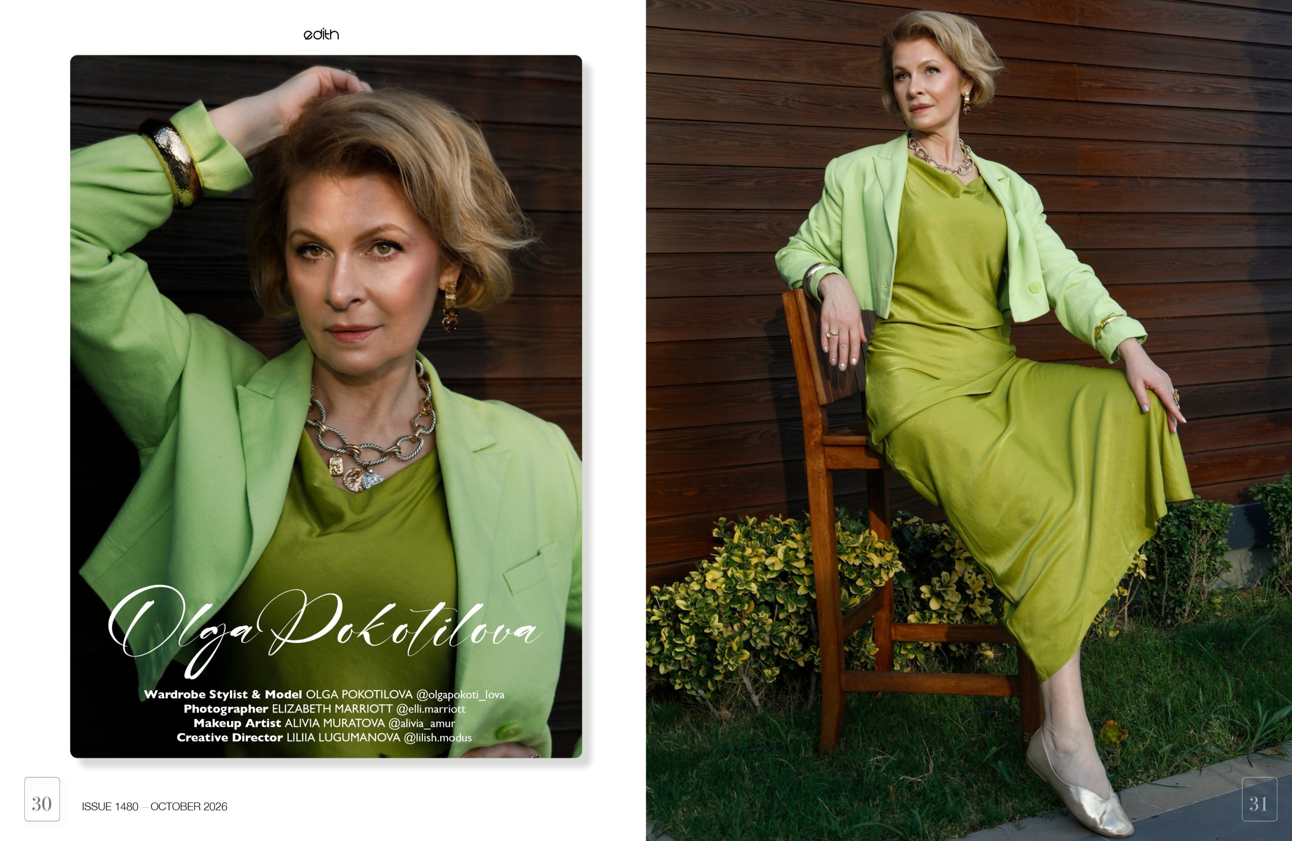 Edith magazine, cover. Elizabeth Marriott