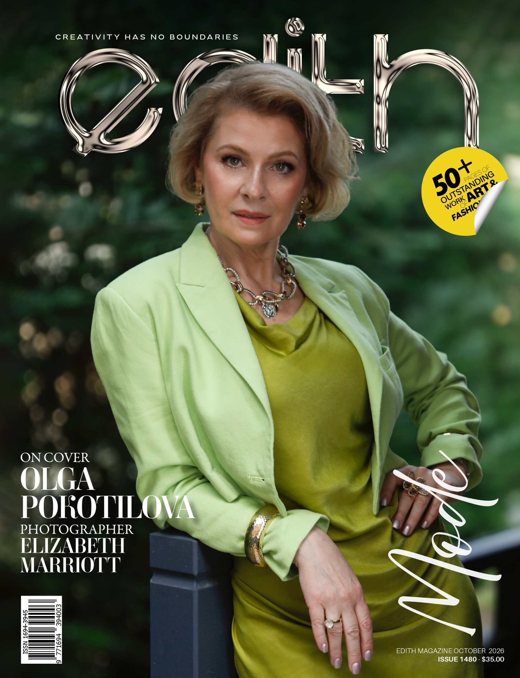 Edith magazine, cover. Elizabeth Marriott