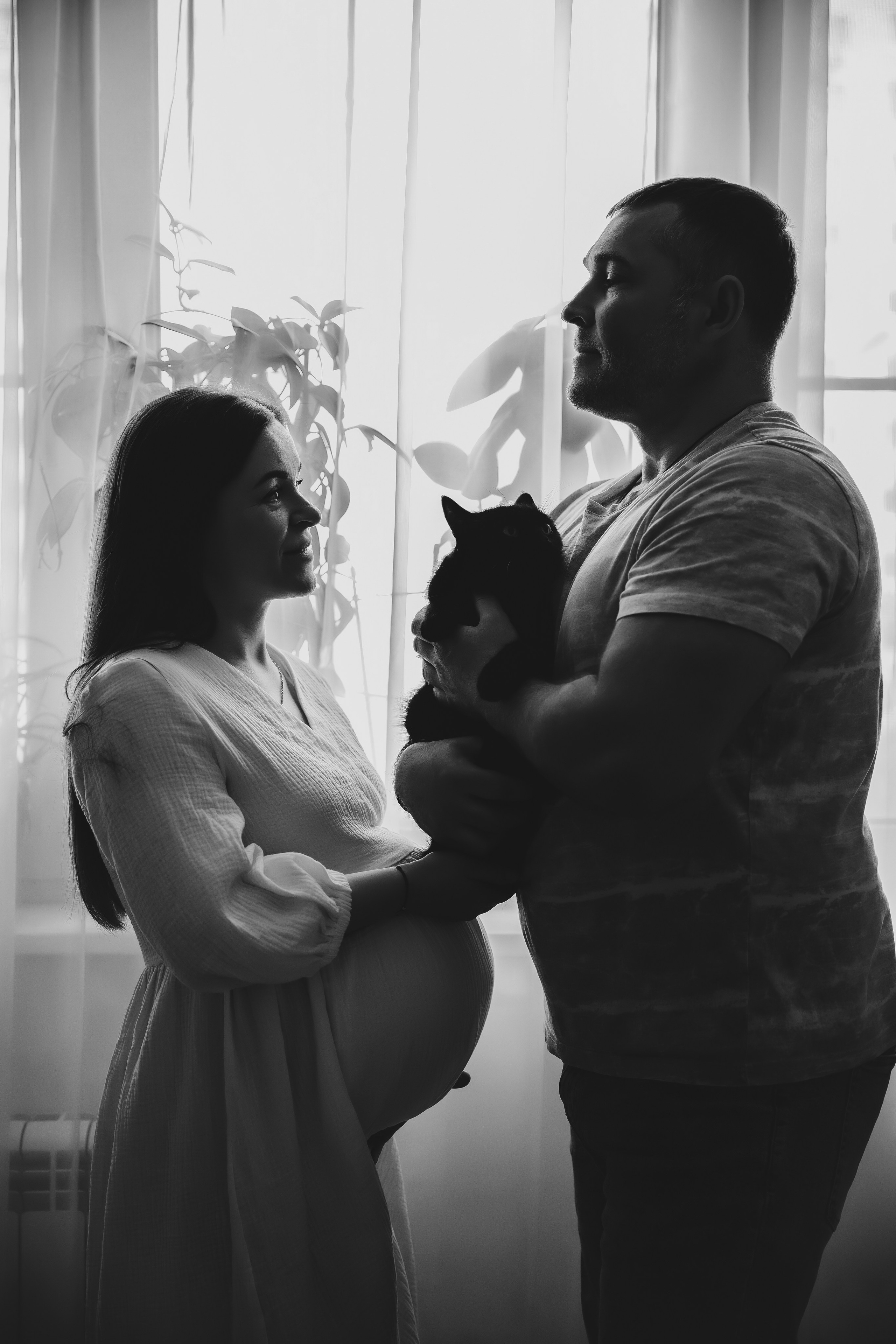 Фотосессия беременности дома с семьей. Семейный и женский фотограф в Москве Надежда Воробьева