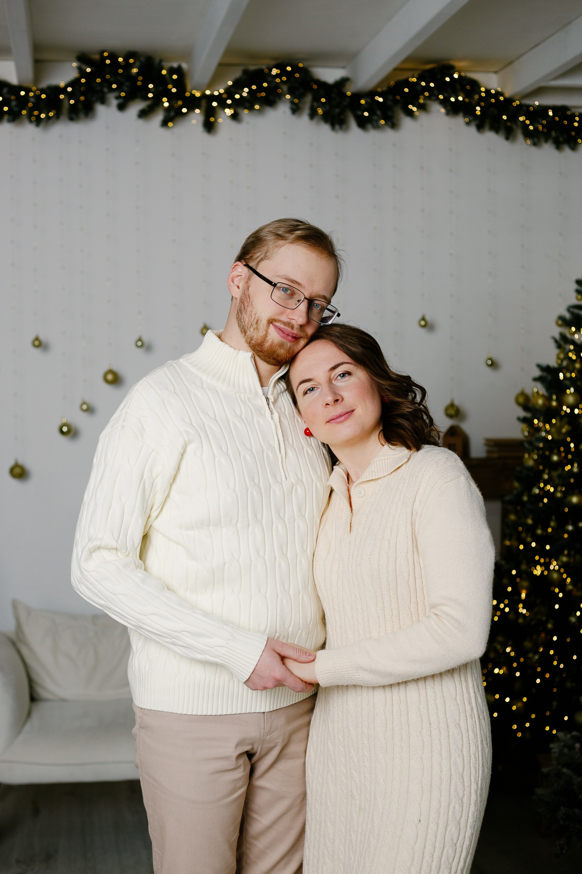 Новогодняя семейная фотосессия в студии