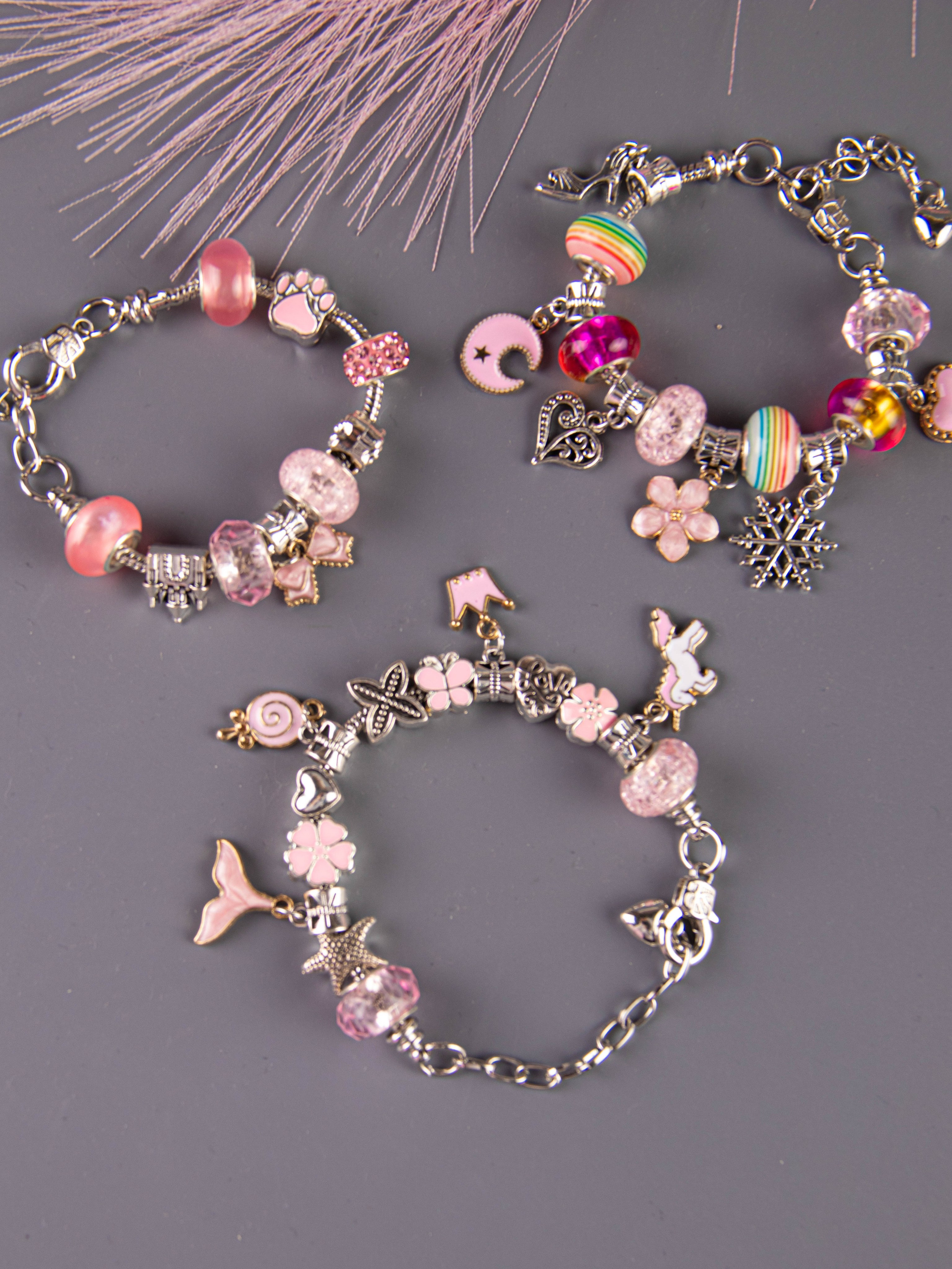 Наборы по созданию браслетов (розовый). «Матрица»