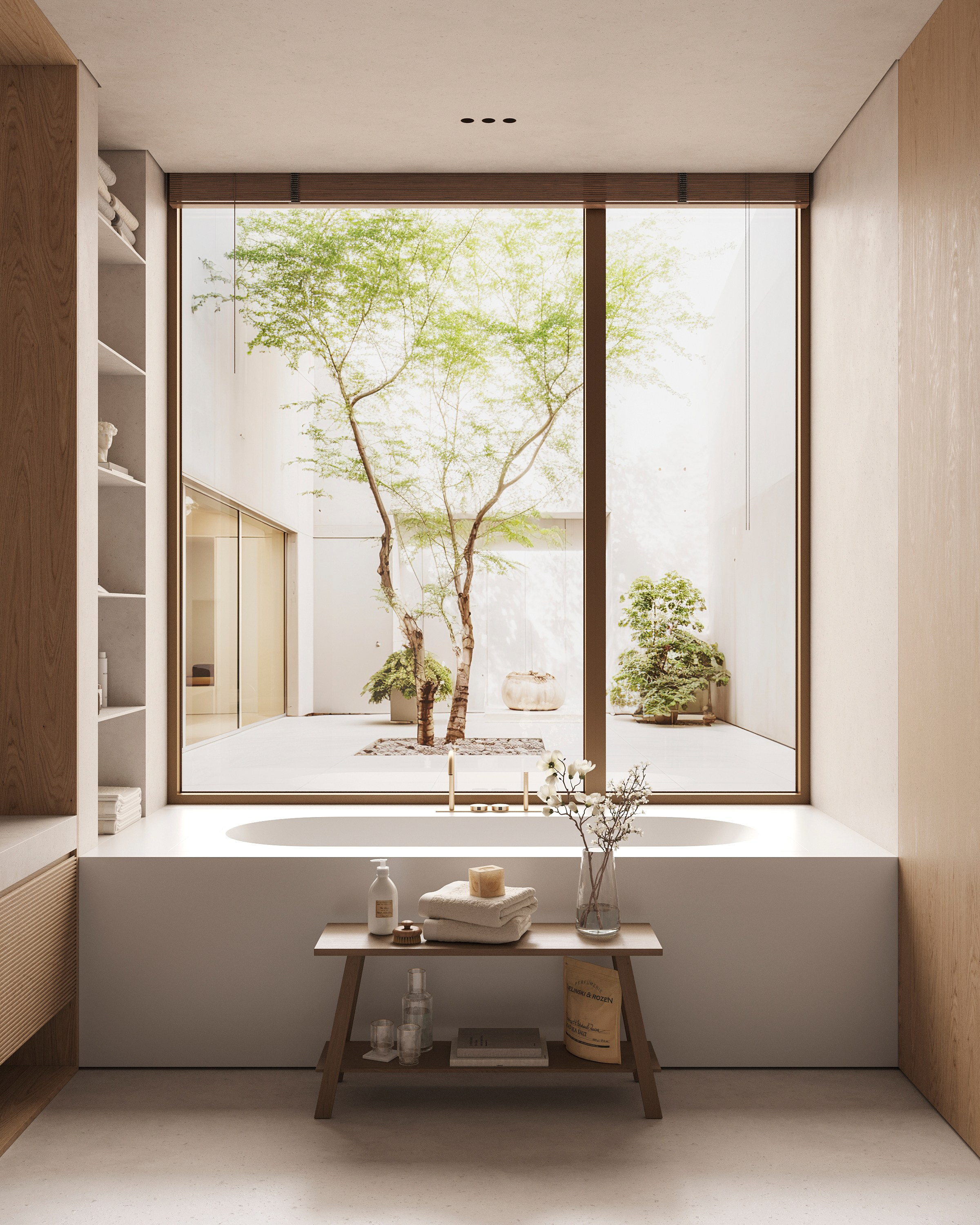 ZEN BATHROOM | SUNNY & SOFT CONCEPTS. Interior Visualization by Valerie Stetyukevich