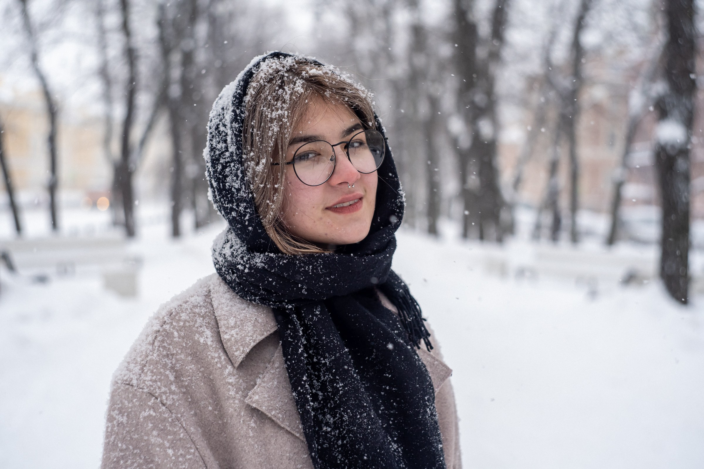 Фрося. Снегопад. Портретный фотограф в Санкт-Петербурге Александр Быстрицкий