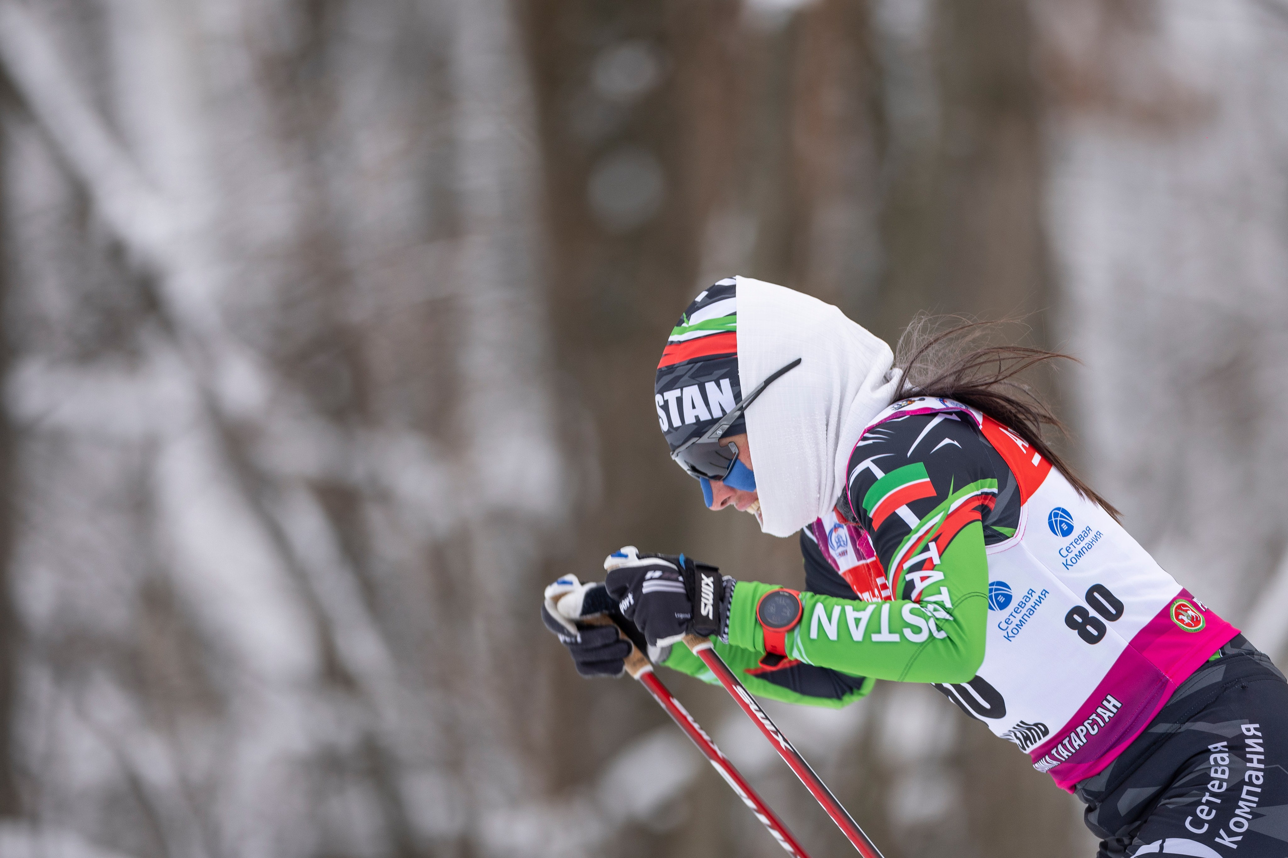 Кубок Росси по лыжным гонкам 2024. Женщины 10 км. Спортивный репортажный фотограф Казань Нафис Сиразетдинов