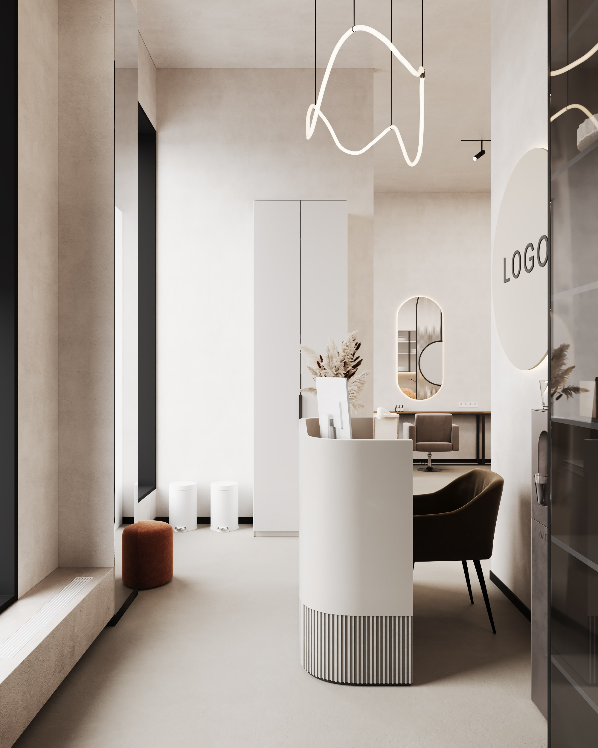 Beauty Salon Tatcher. Дизайн интерьера | 3D визуализация | Миланская Марина