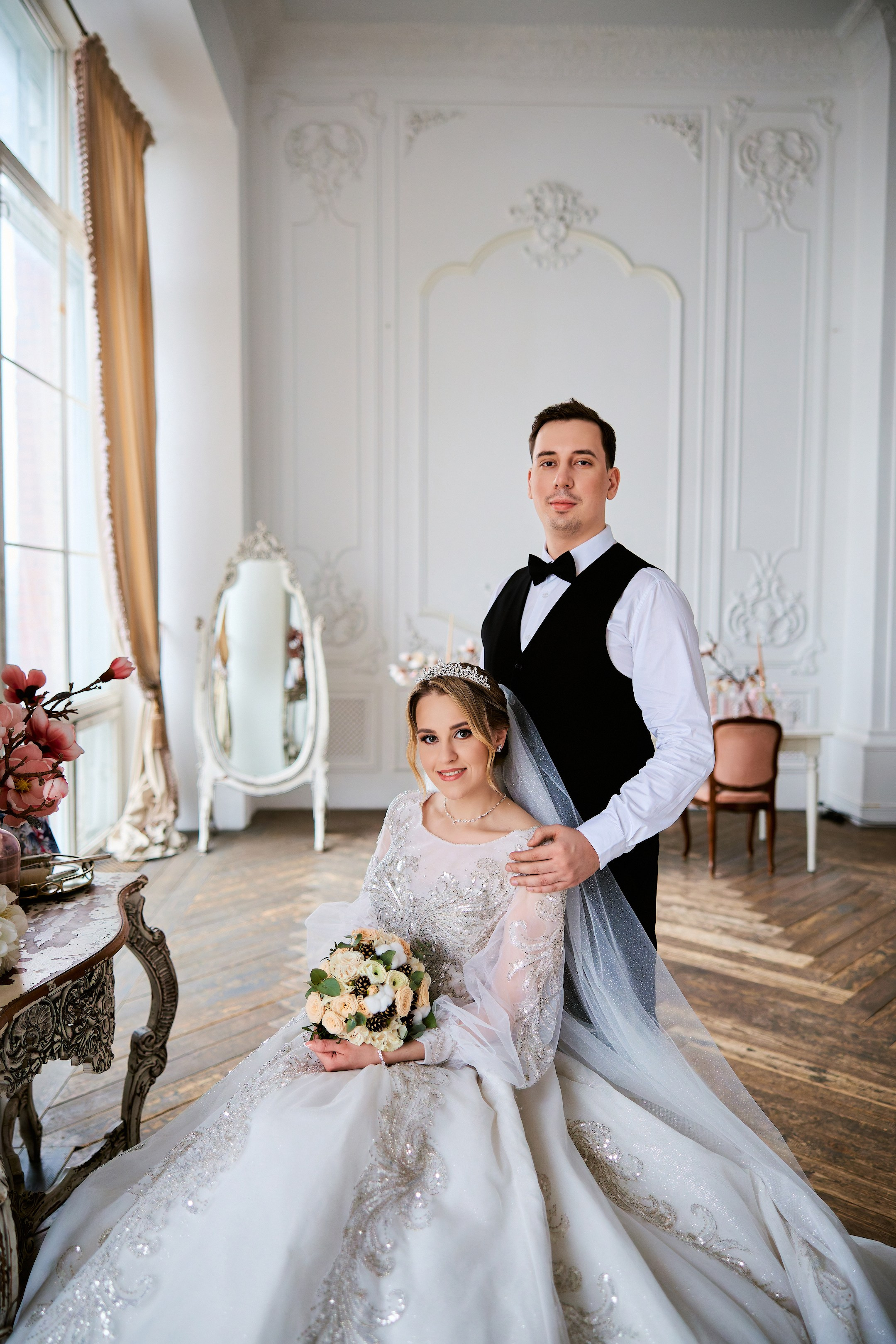 Свадебная фотосессия в студии. Свадебный фотограф Сергей Колбинский