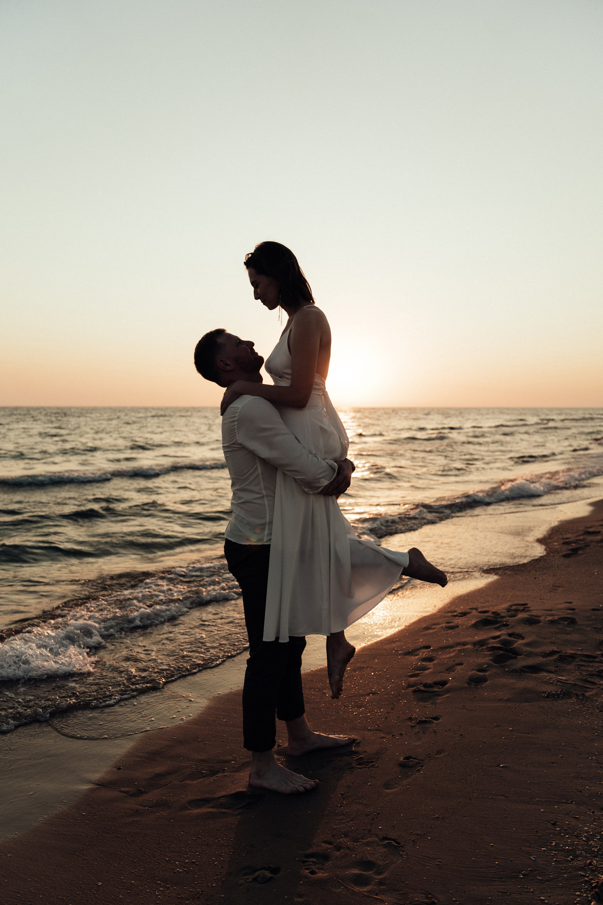 Романтическая фотосессия на закате в песках, Анапа, море