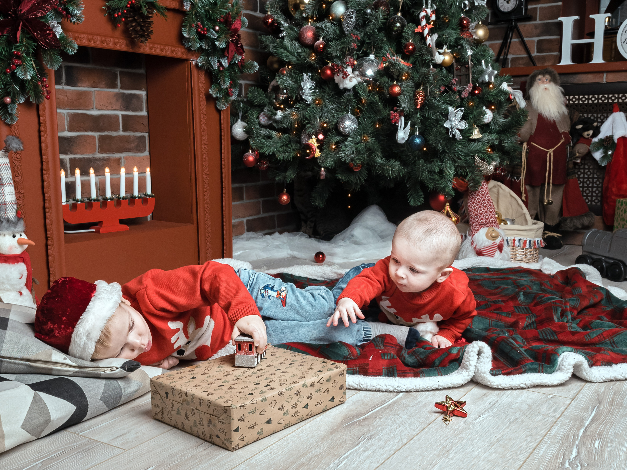 семейная новогодняя фотосессия с ребенком