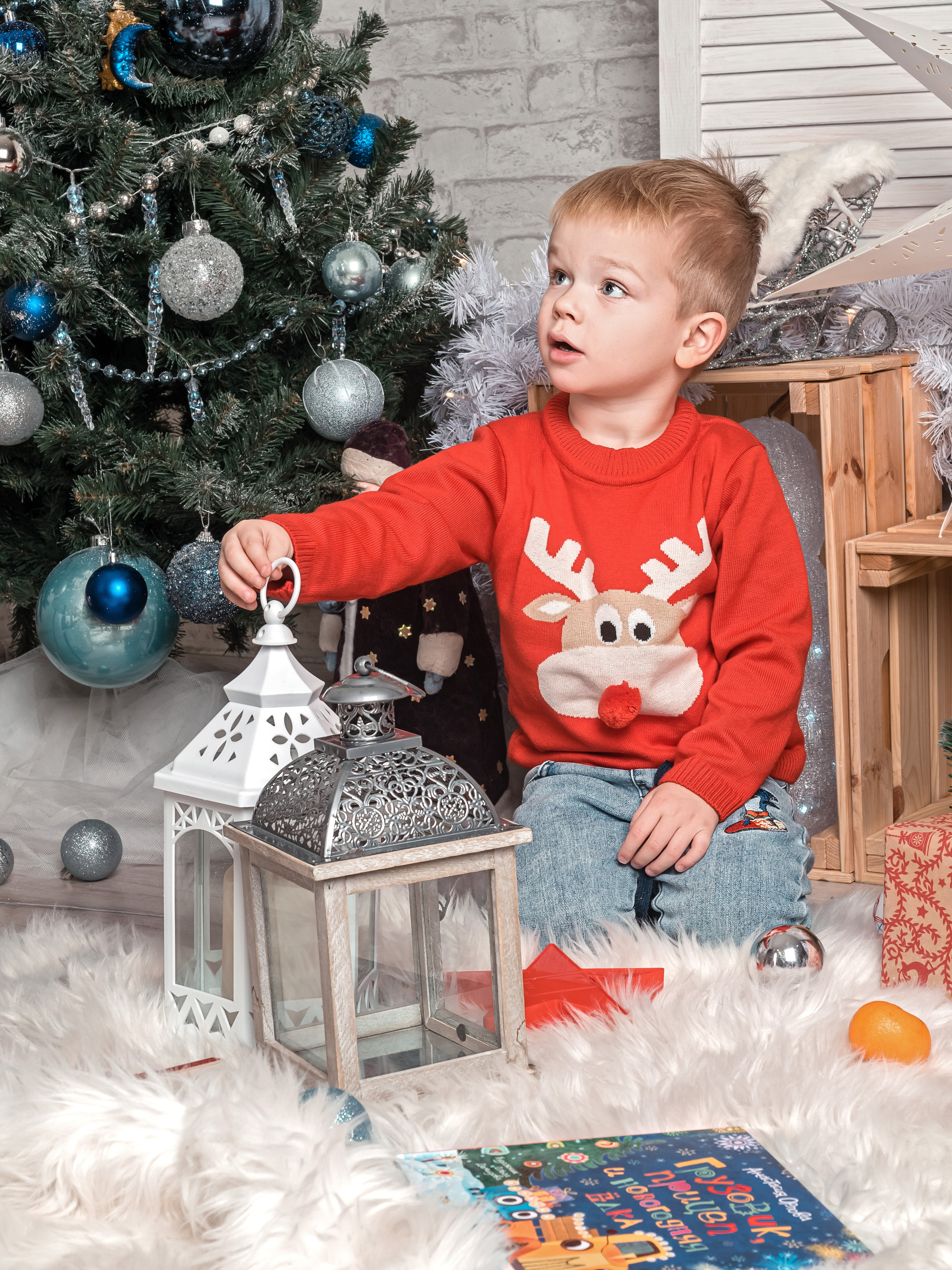 идеи новогодней семейной фотосессии в студии, новогодние семейные