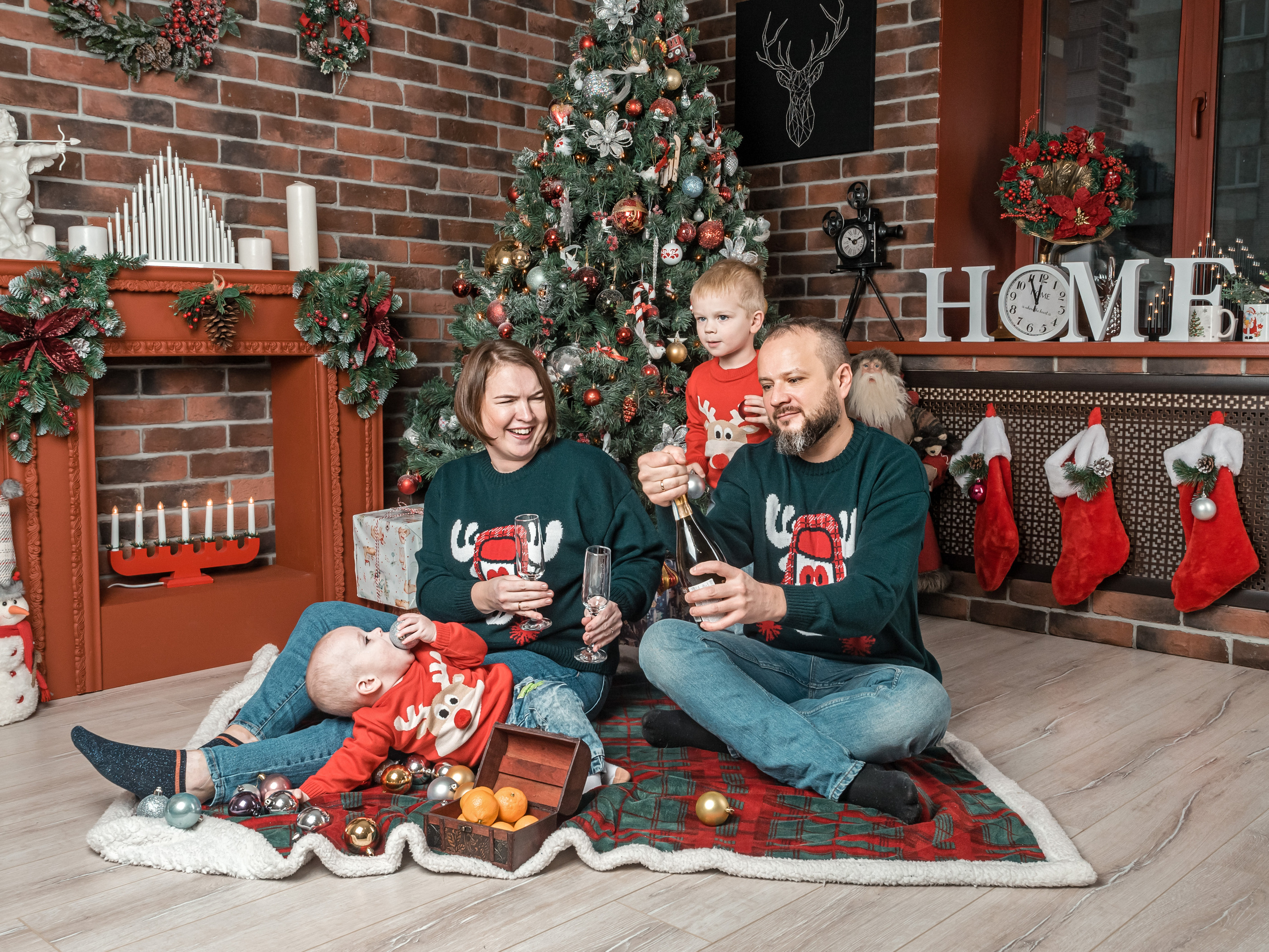 новогодняя фотосессия семейная
