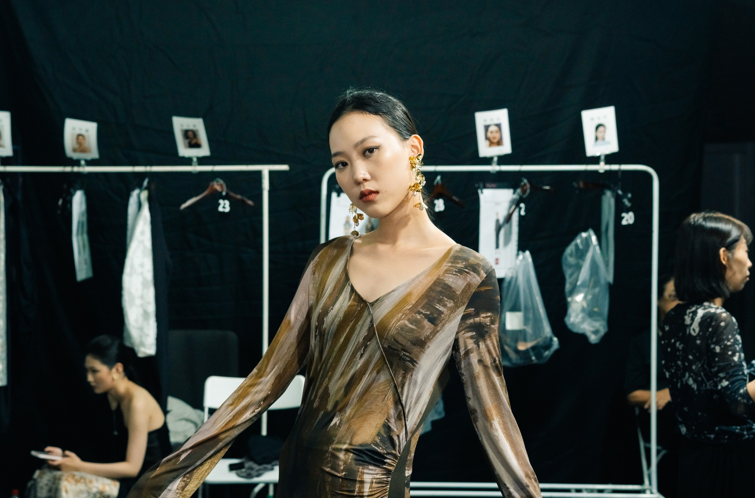 Backstage at Beijing Fashion