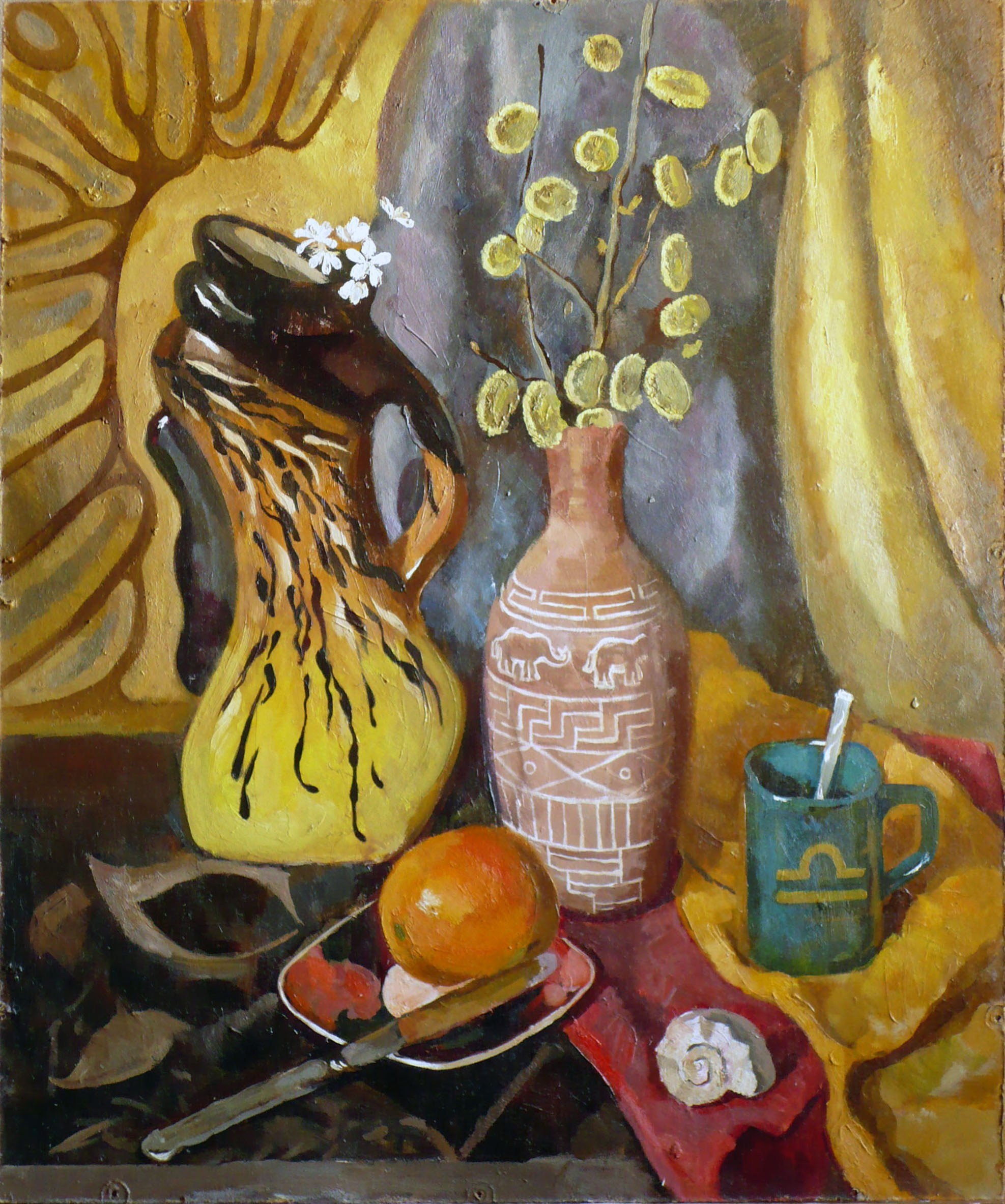 Рыбья ваза. Масло на оргалите. Год создания 2012.