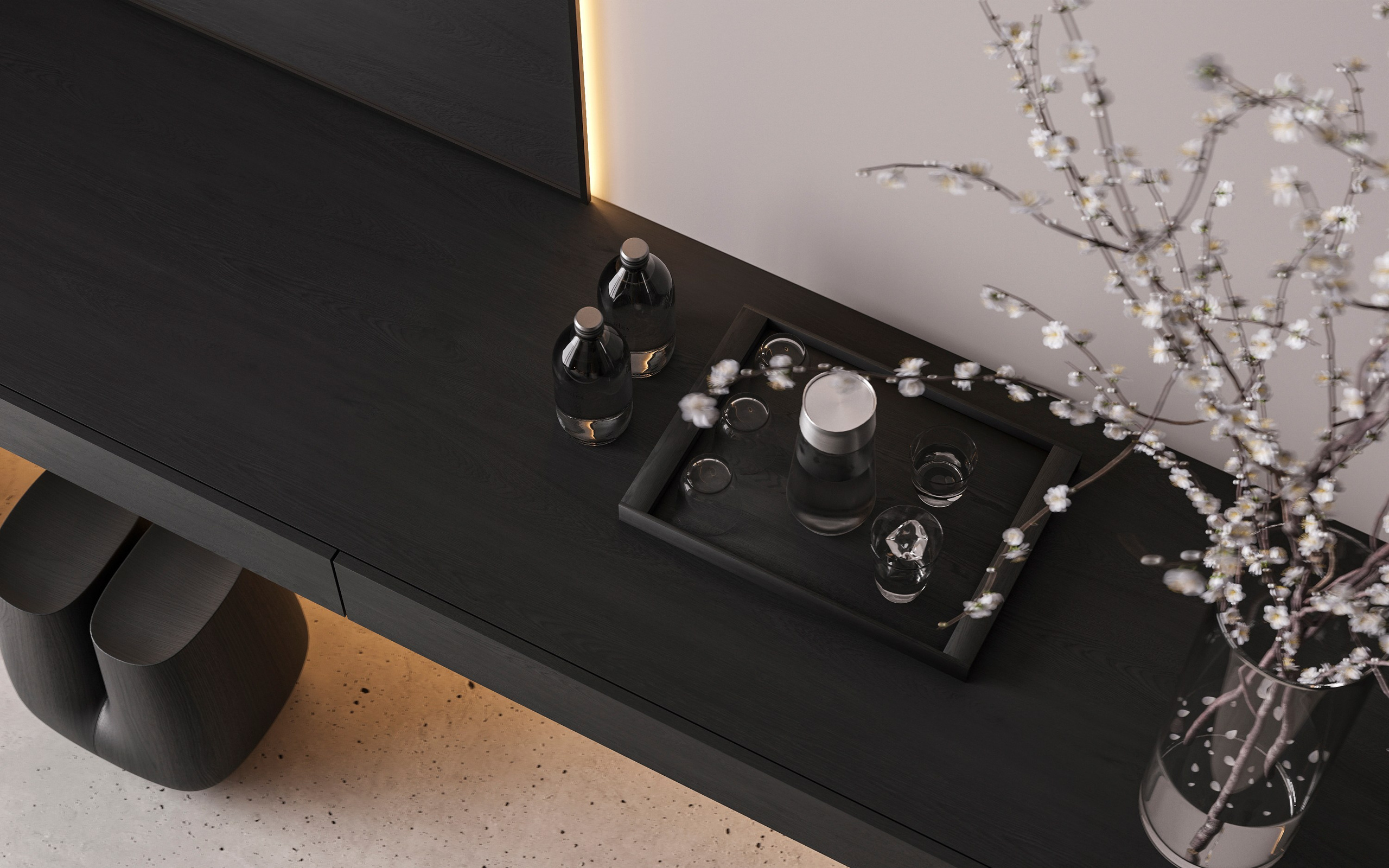 LUXURIOUS SIMPLICITY | BLACK CONCEPT. Interior Visualization by Valerie Stetyukevich