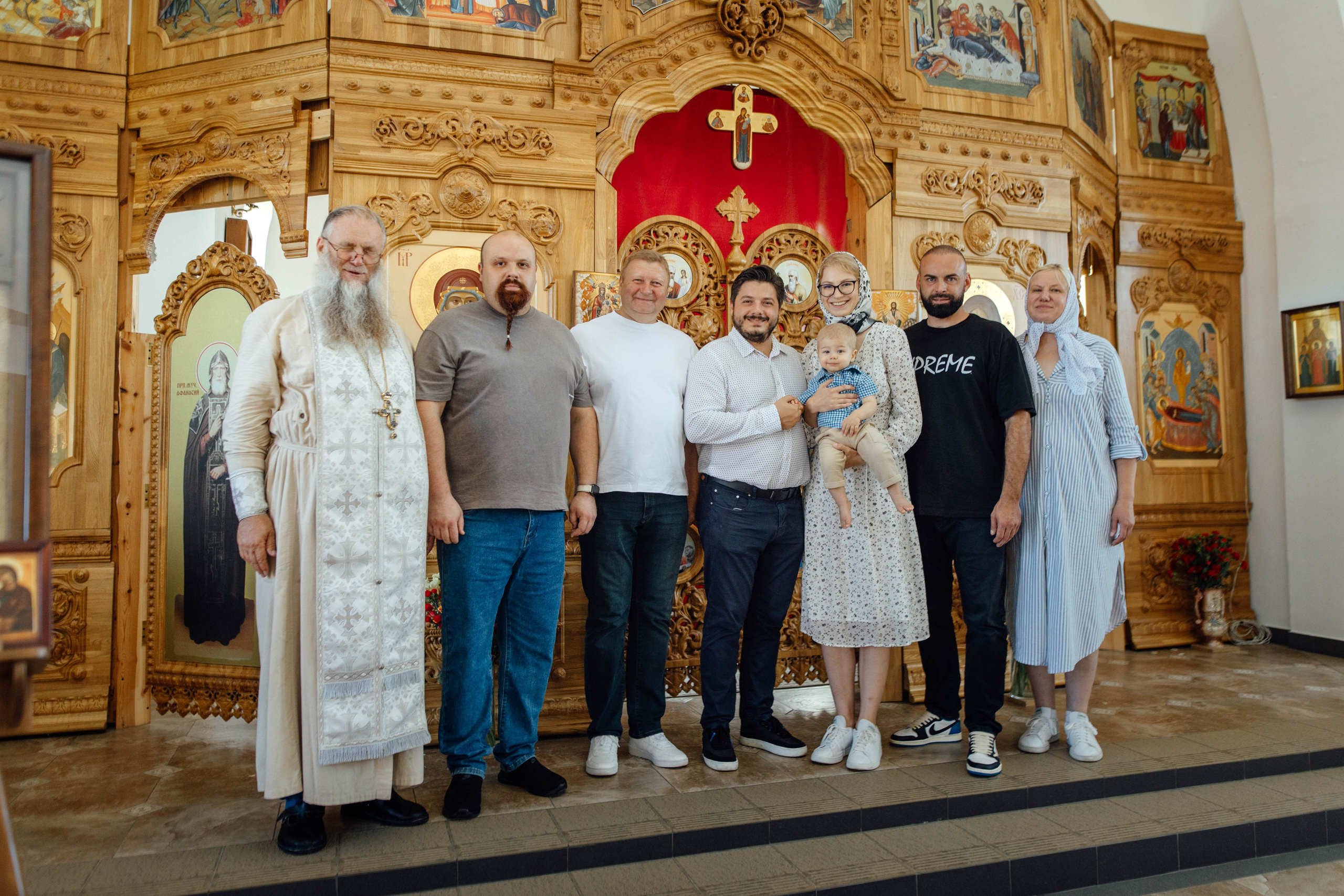 Крещение Энвера (Михаила), д. Колядищи, храм Успения Пр. Богородицы, август 2025