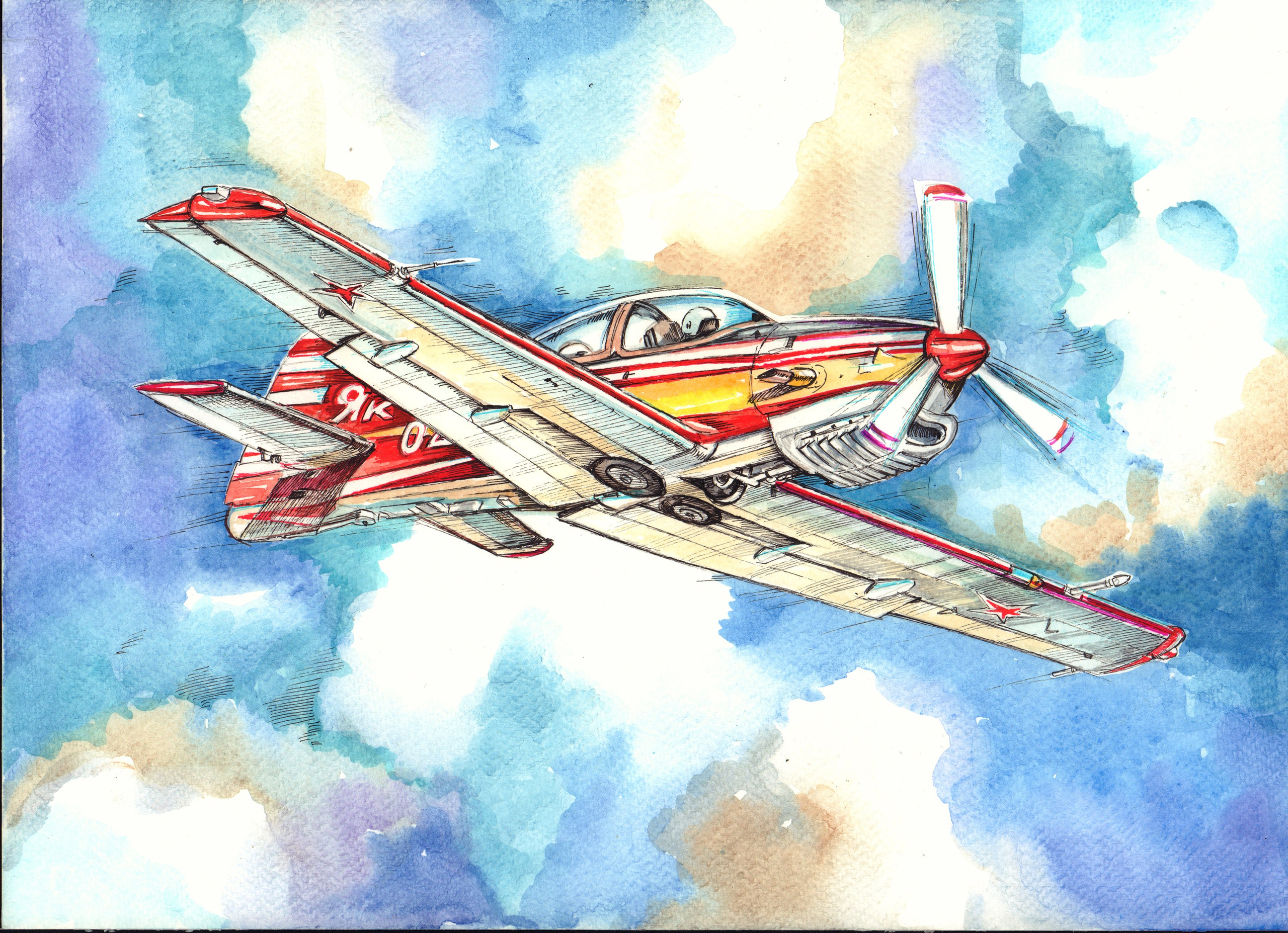 Авиация. Художник Александр Петрунин
