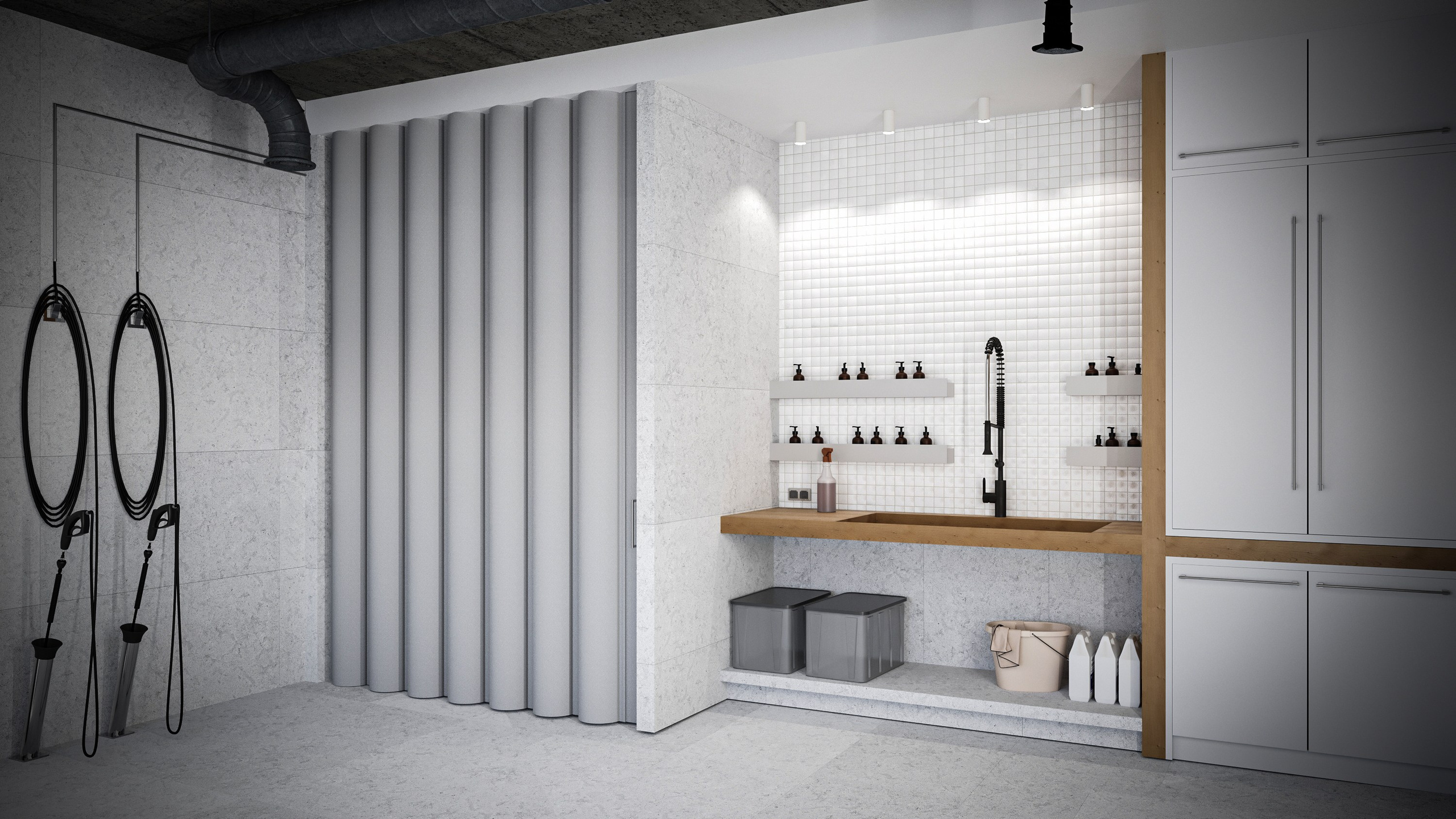 Бокс для ручной автомойки, г. Москва. Дизайн интерьера и экстерьера в Санкт-Петербурге Яна Емельянова