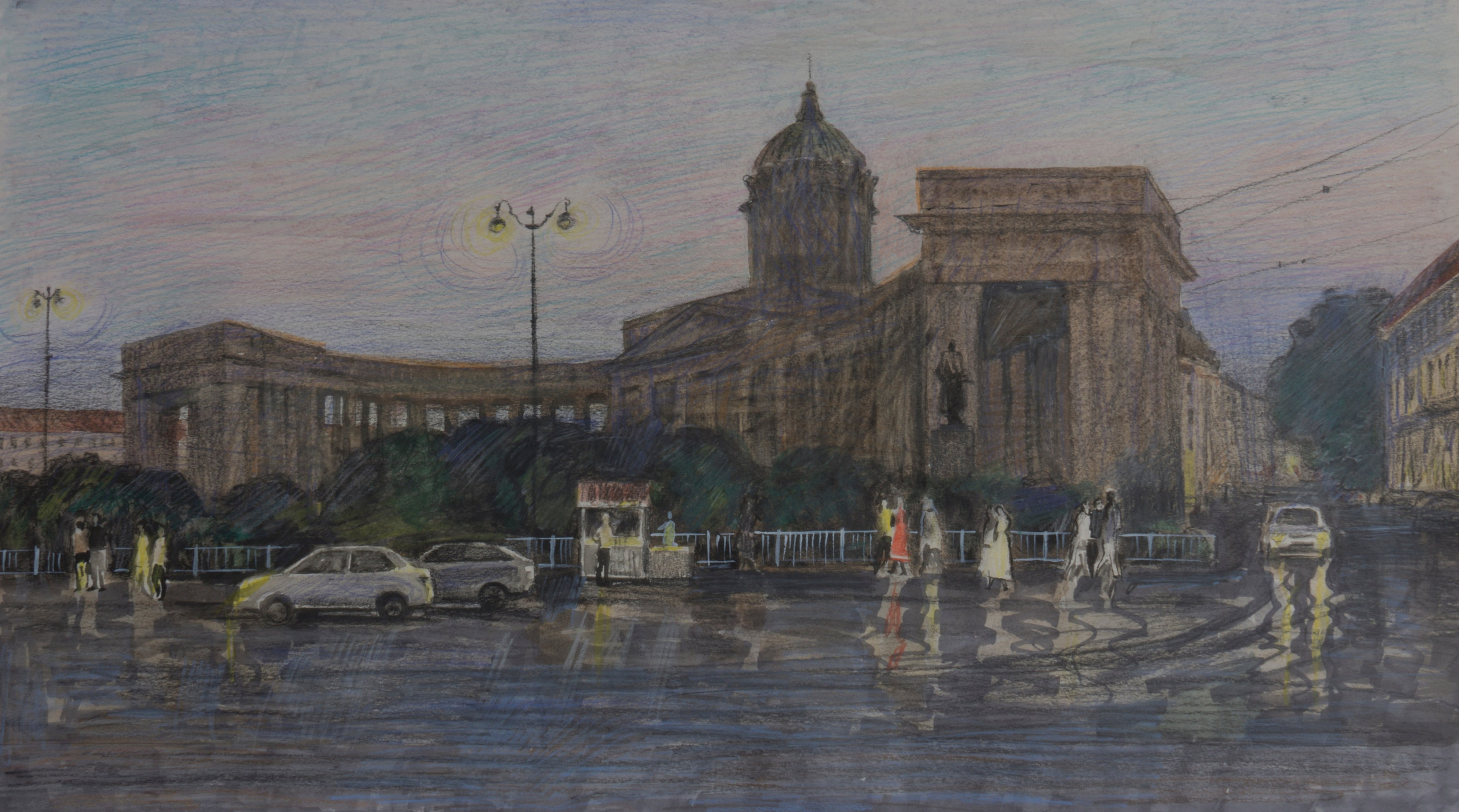 Город, графика. Ольга Васильева художник в Санкт-Петербурге