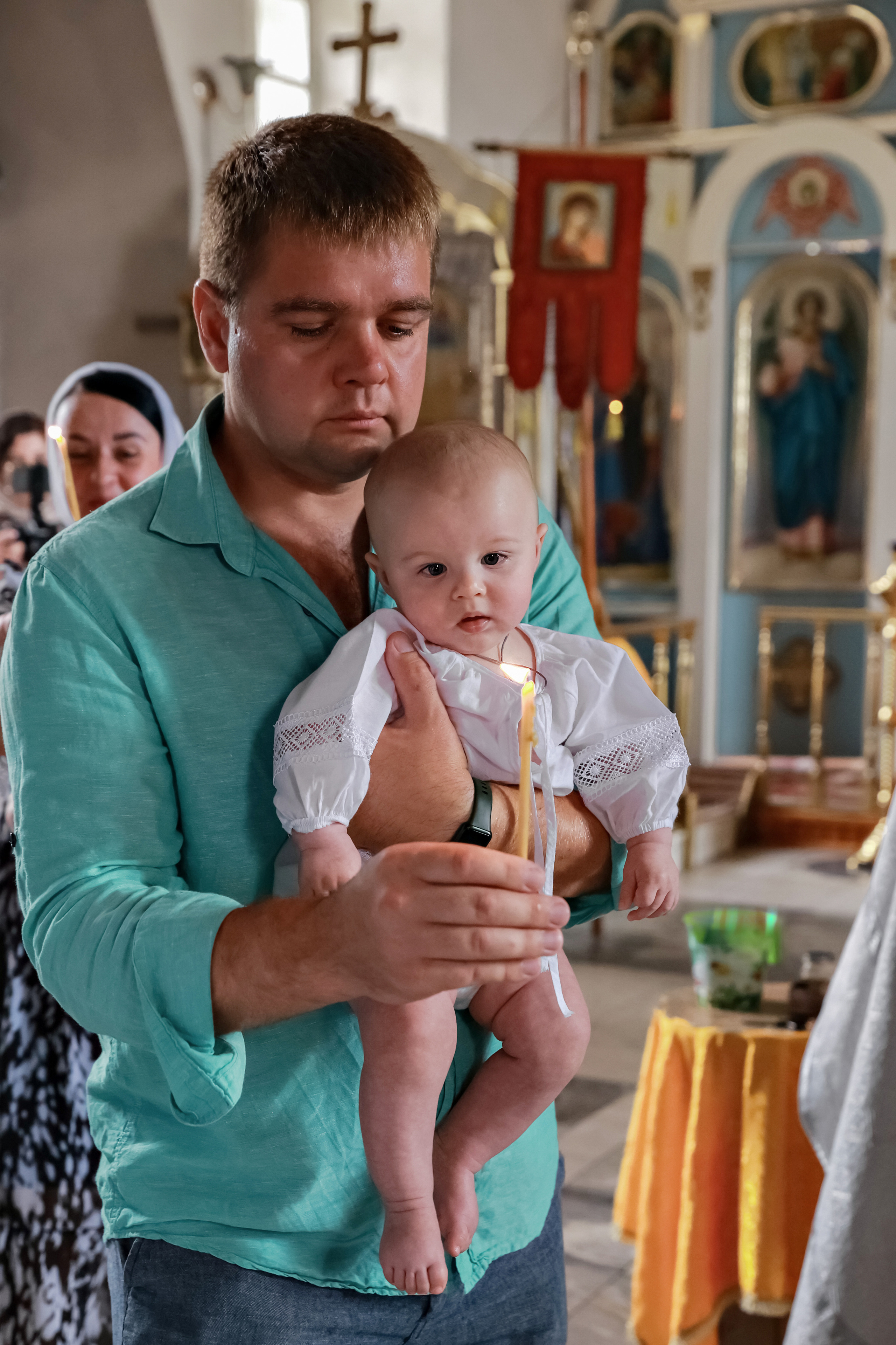 Таинство Крещения двойни. Село Вешаловка Липецкой области. Семейный и детский фотограф в Краснознаменске Виктория Санкина