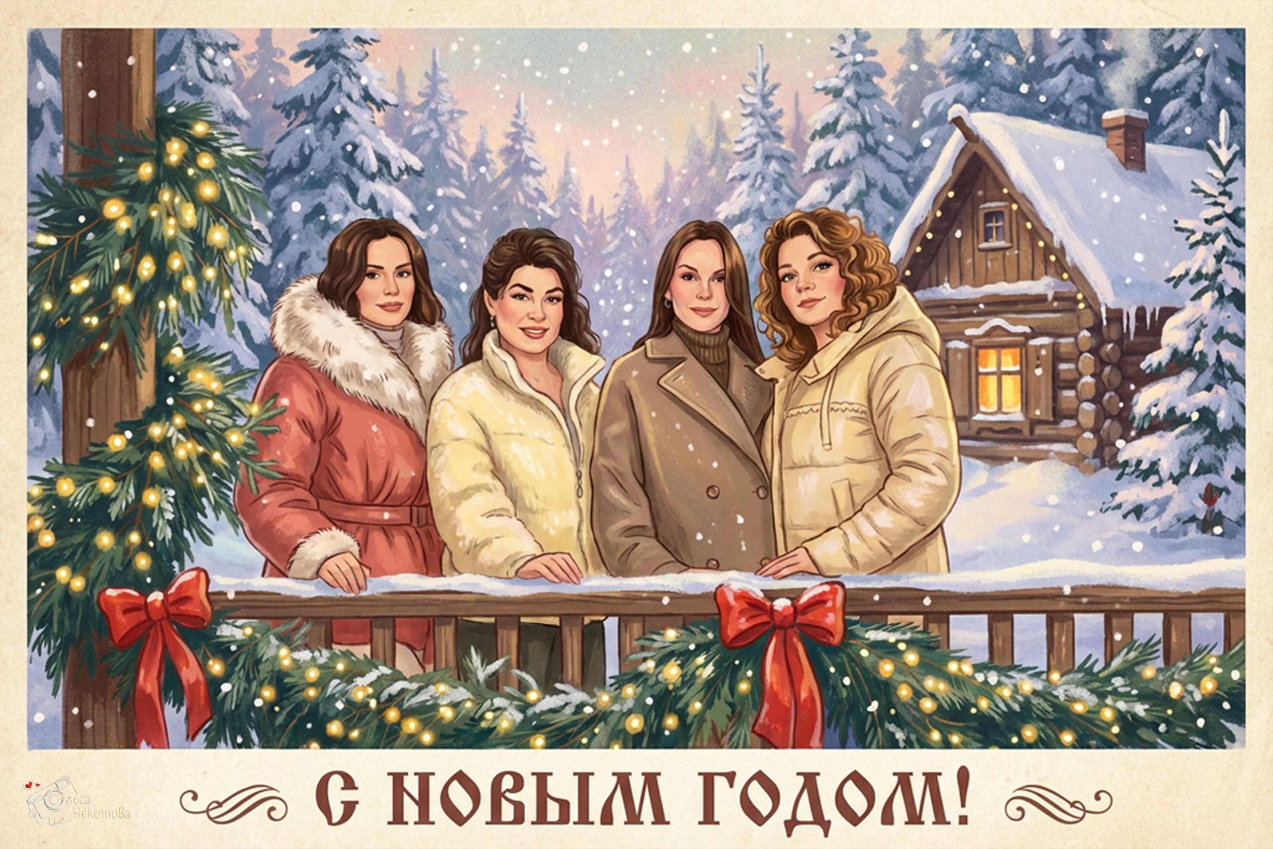 Винтажные новогодние открытки. Ольга Чёкотова (Фотограф Кострома)