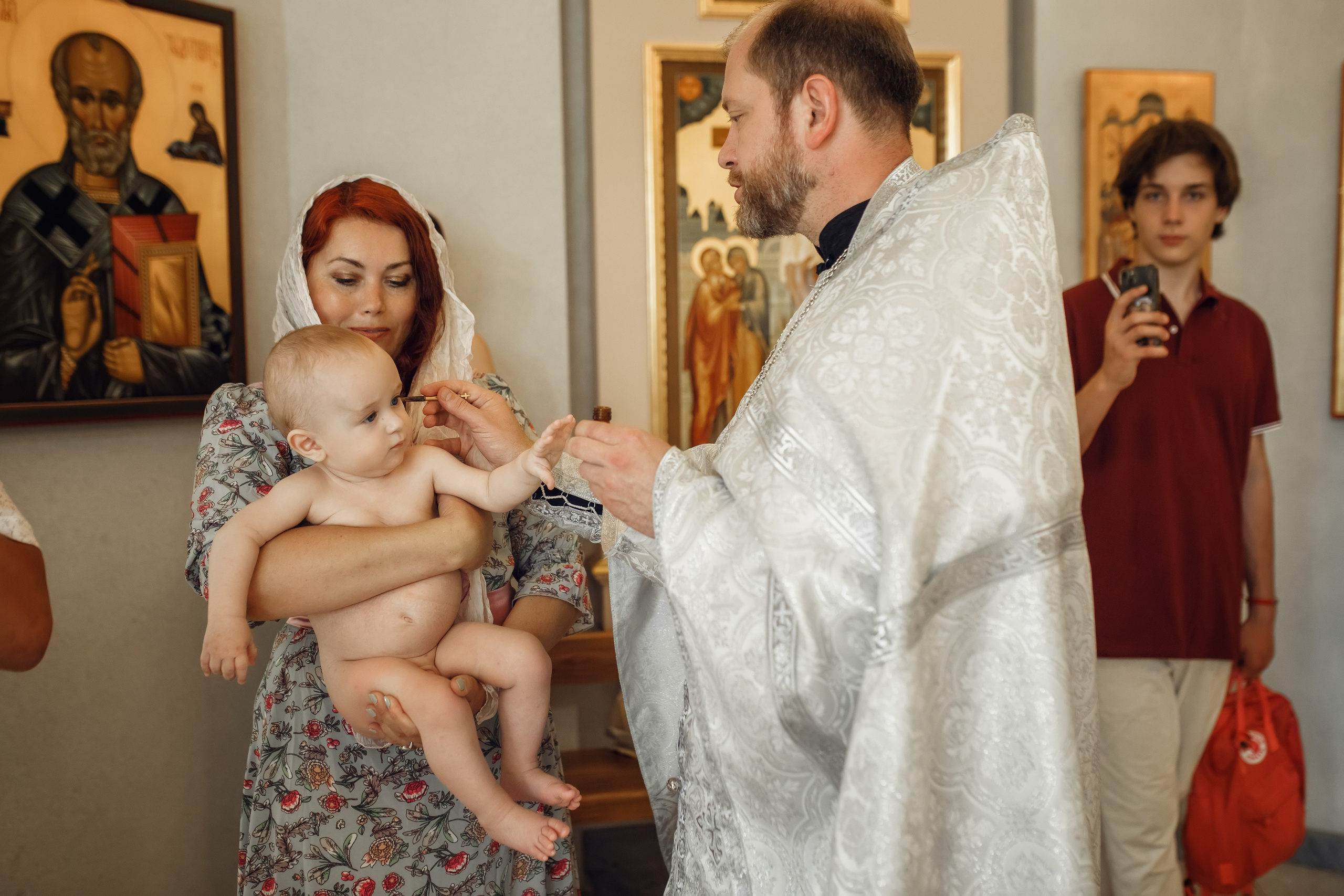 Крещение Дмитрия. Фотограф на Крещение, семейный фотограф в Москве