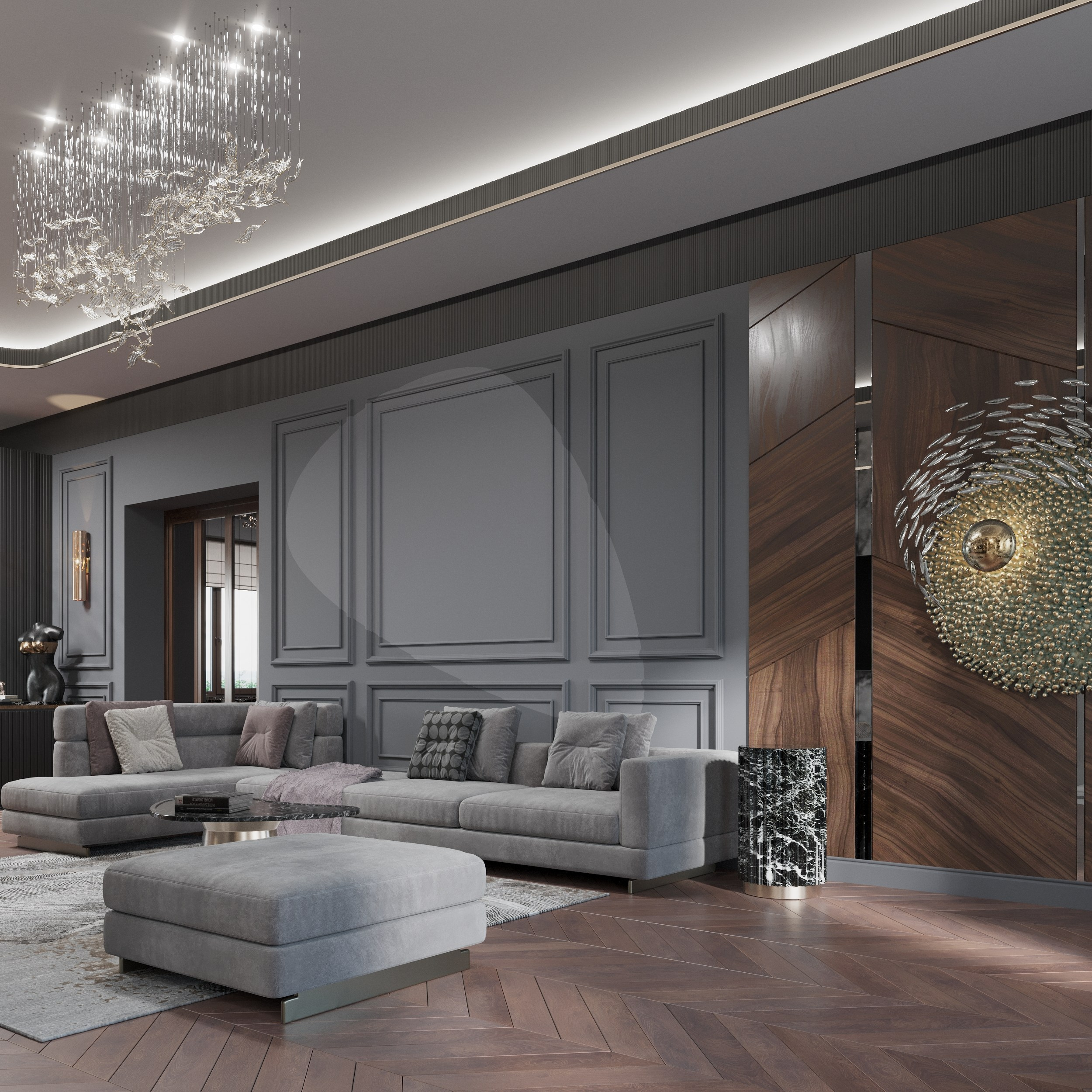 Дом в Новотиторовской — визуализация роскошного особняка. 3Д Визуализация Интерьера и Архитектуры