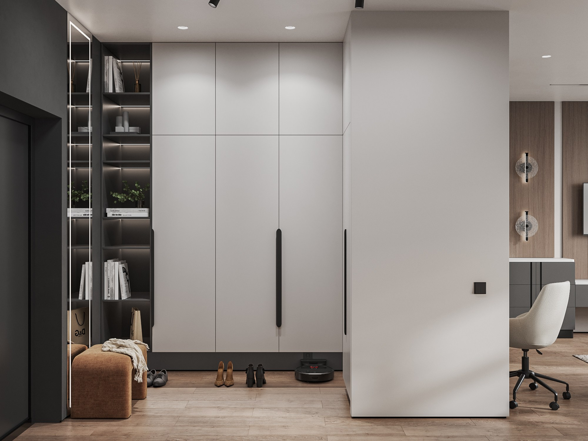 Визуализация студии с терракотовыми акцентами. 3D визуализация интерьера. Визуализатор Виктория Озерова