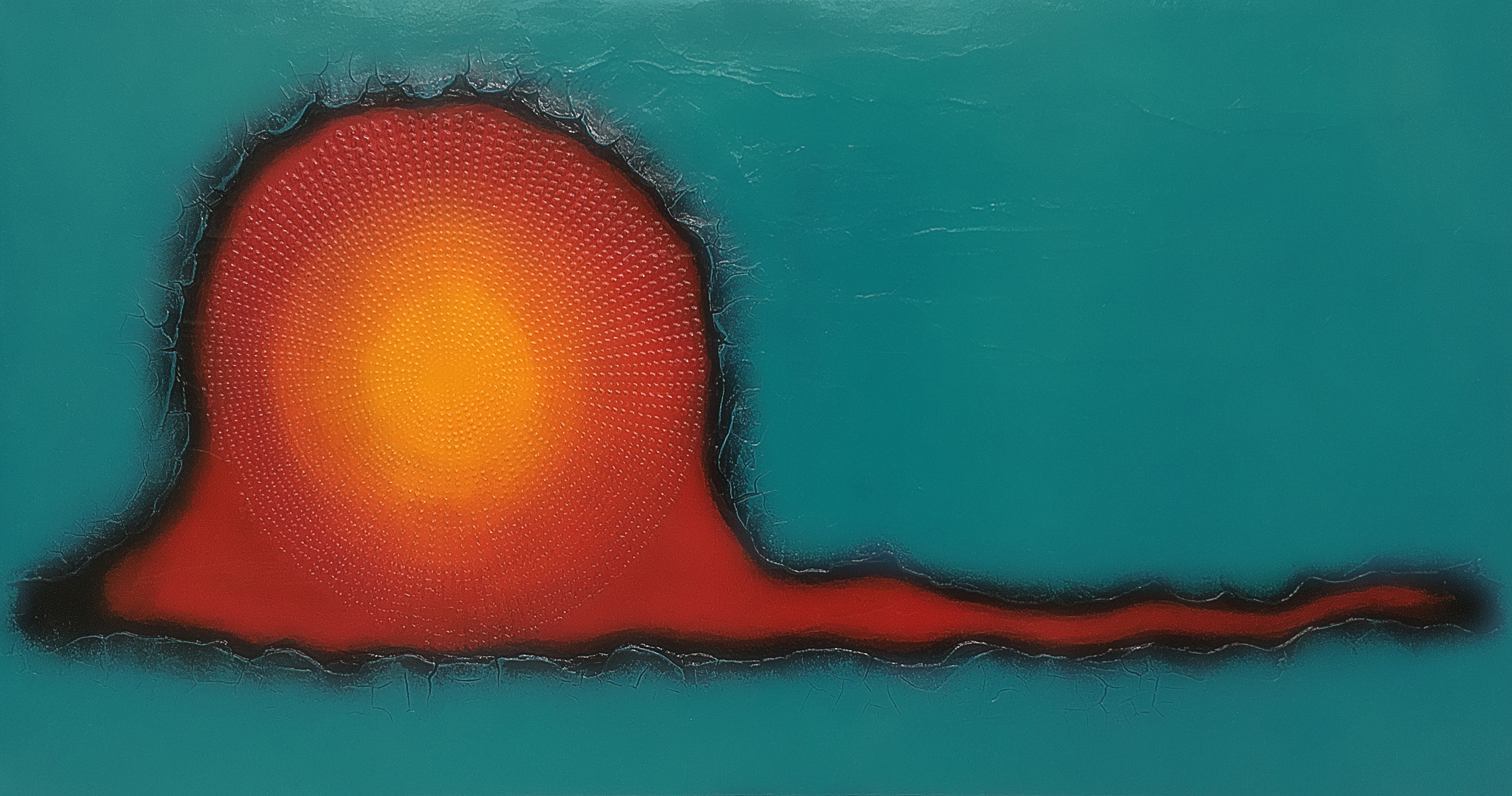 "Sunset", size 60x120 cm, MDF, texture paste, acrylic, varnish.