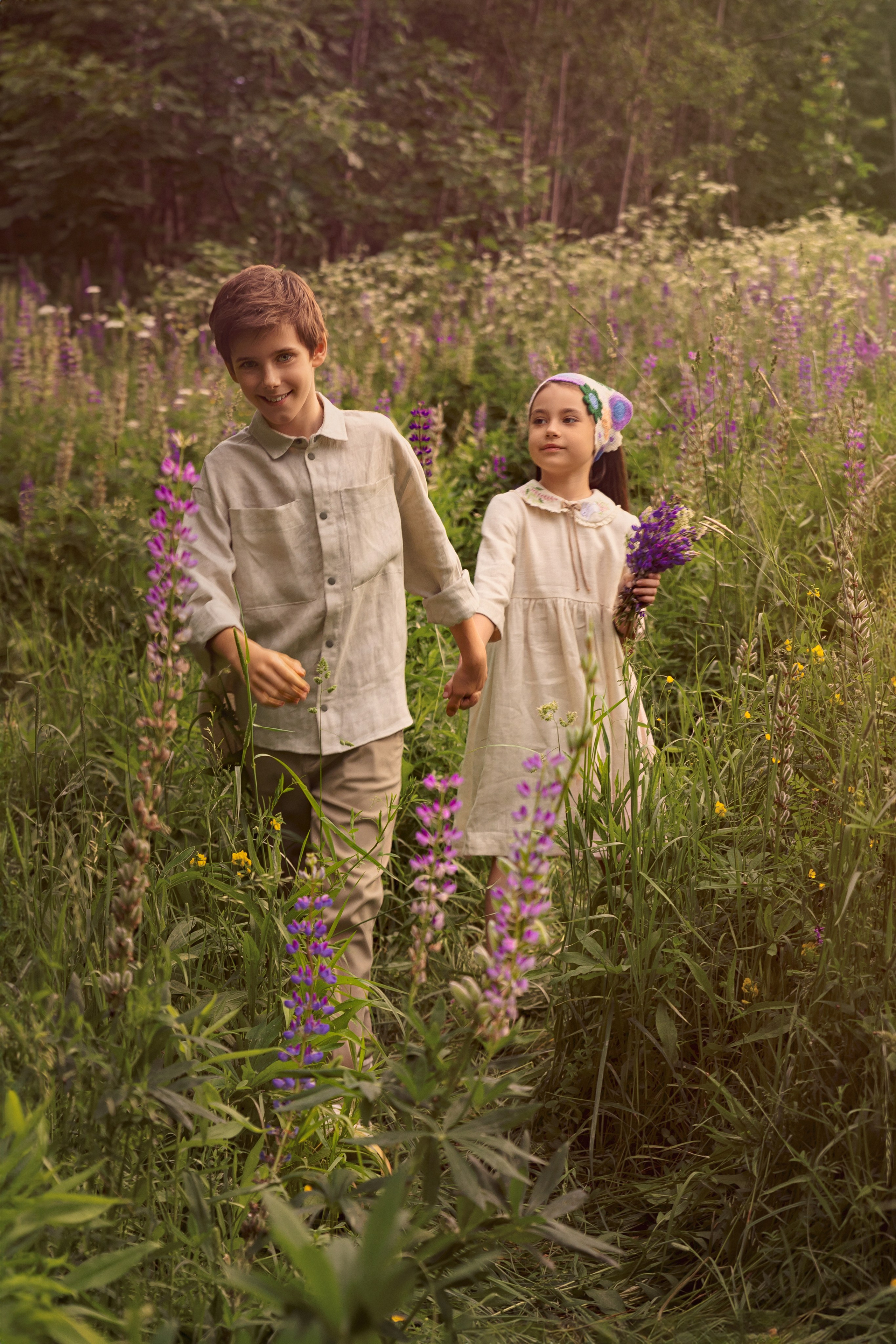 Милая детская фотосессия в люпиновом поле. Трубинова Екатерина | Семейный фотограф | Москва