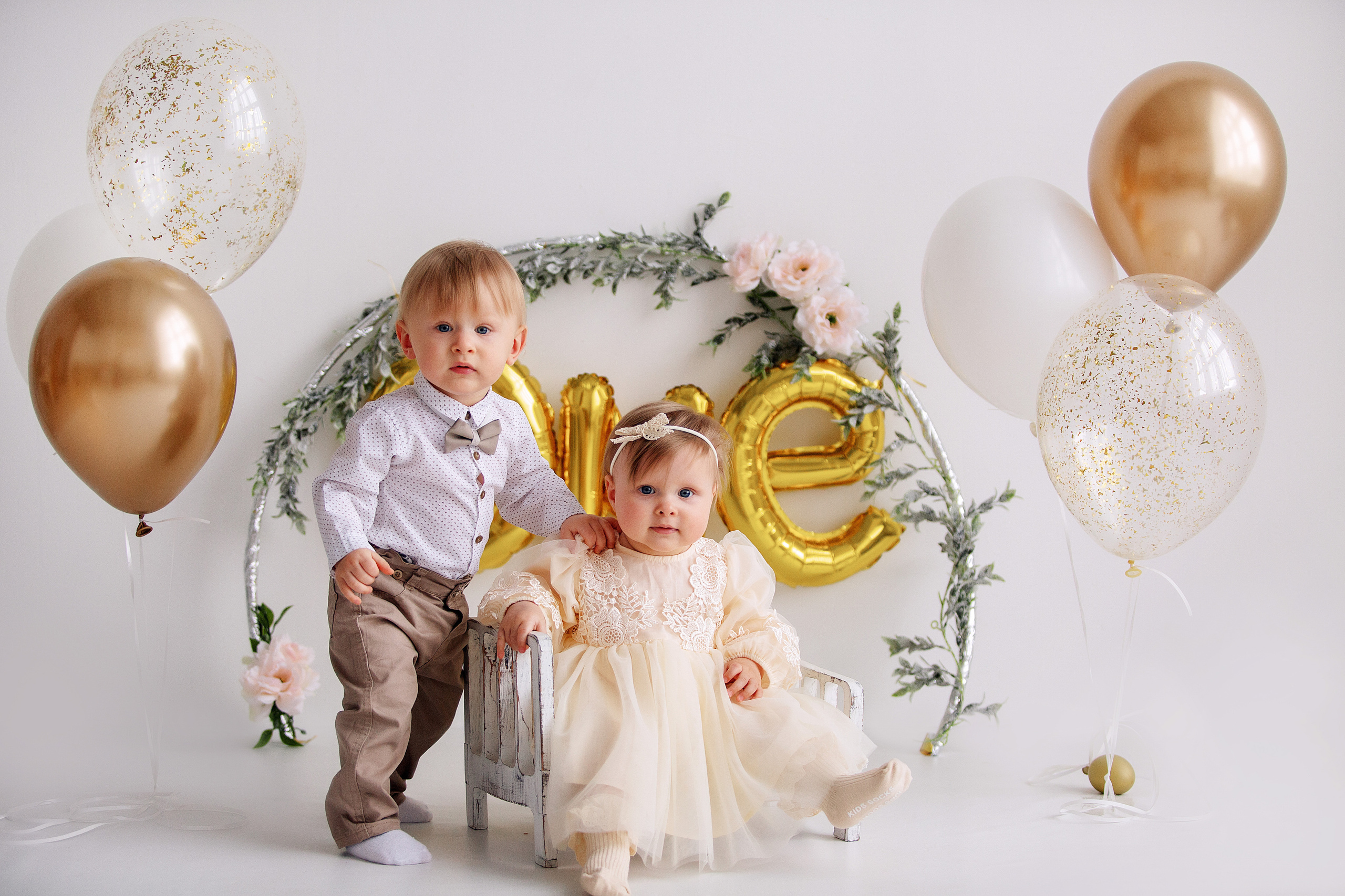 ЕВА и ВАНЯ год. Фотограф новорожденных Оксана Полевская