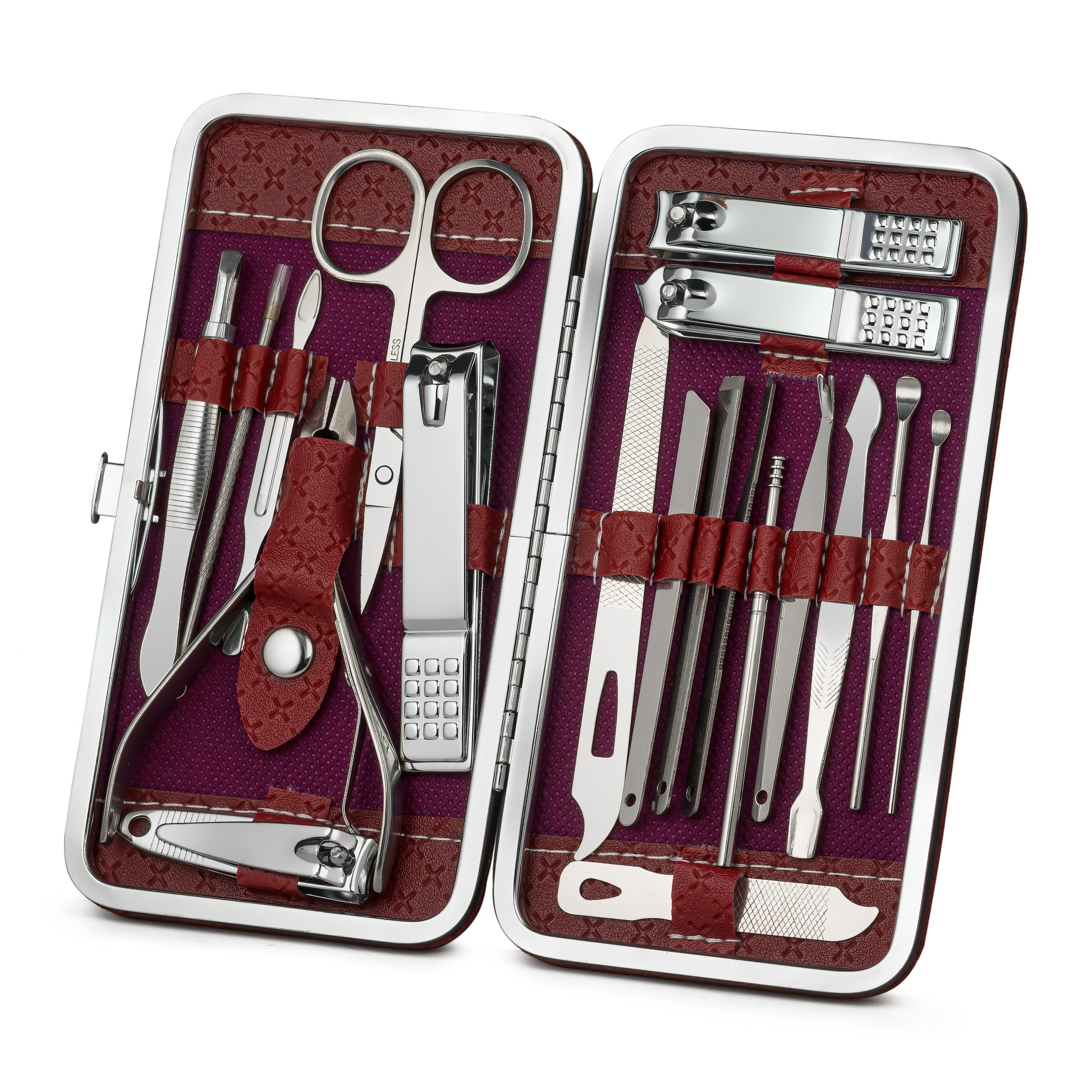 Набор для маникюра и педикюра в раскрытом виде фотосъемка