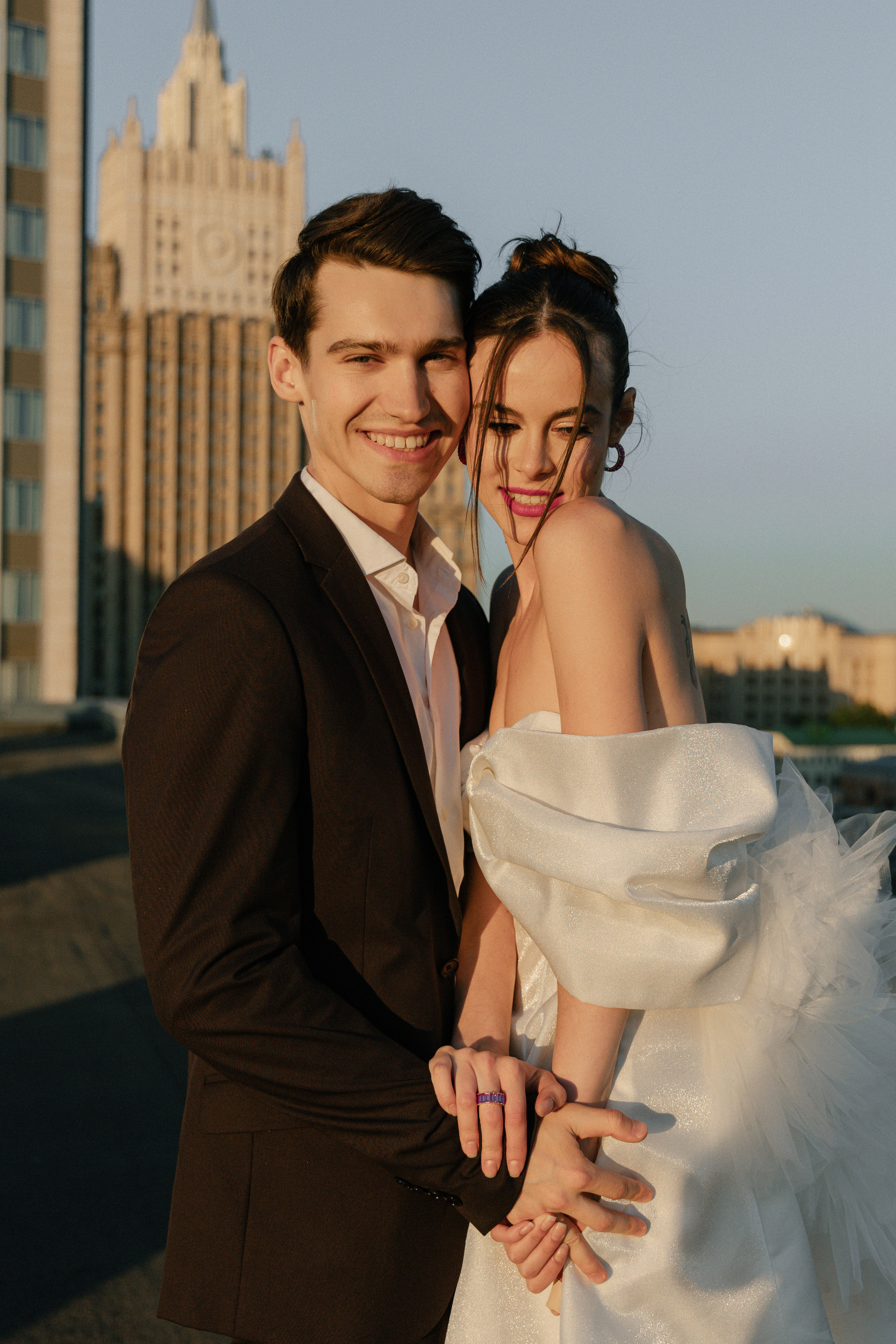 Дмитрий и Катерина: закат на крыше АРХИВ. Свадебный фотограф Москва