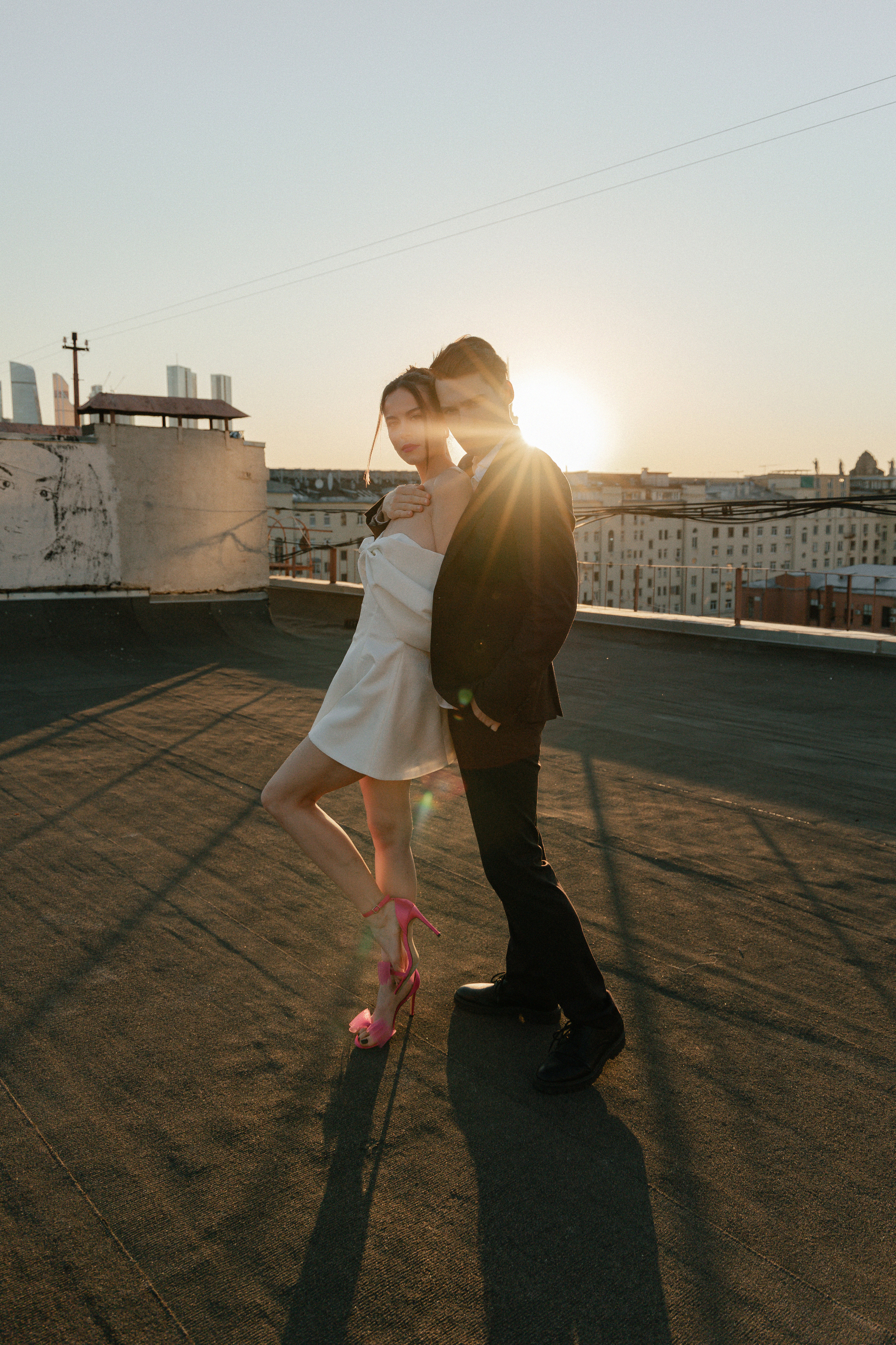 Дмитрий и Катерина: закат на крыше АРХИВ. Свадебный фотограф Москва