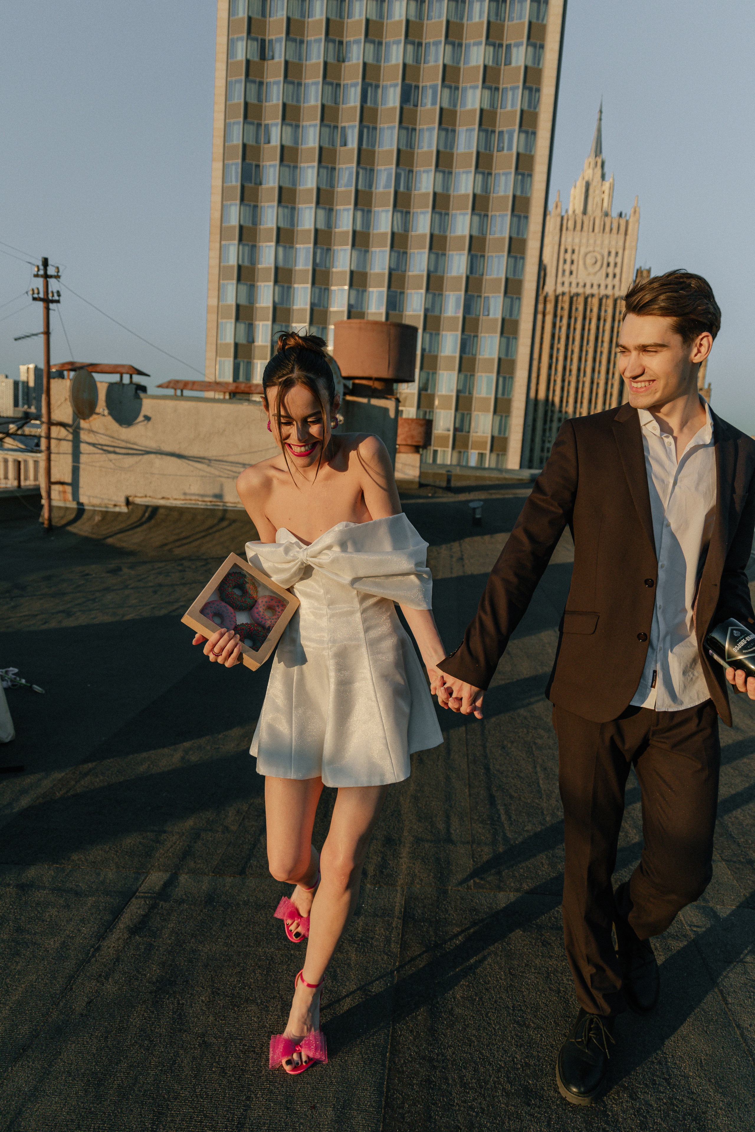 Дмитрий и Катерина: закат на крыше АРХИВ. Свадебный фотограф Москва