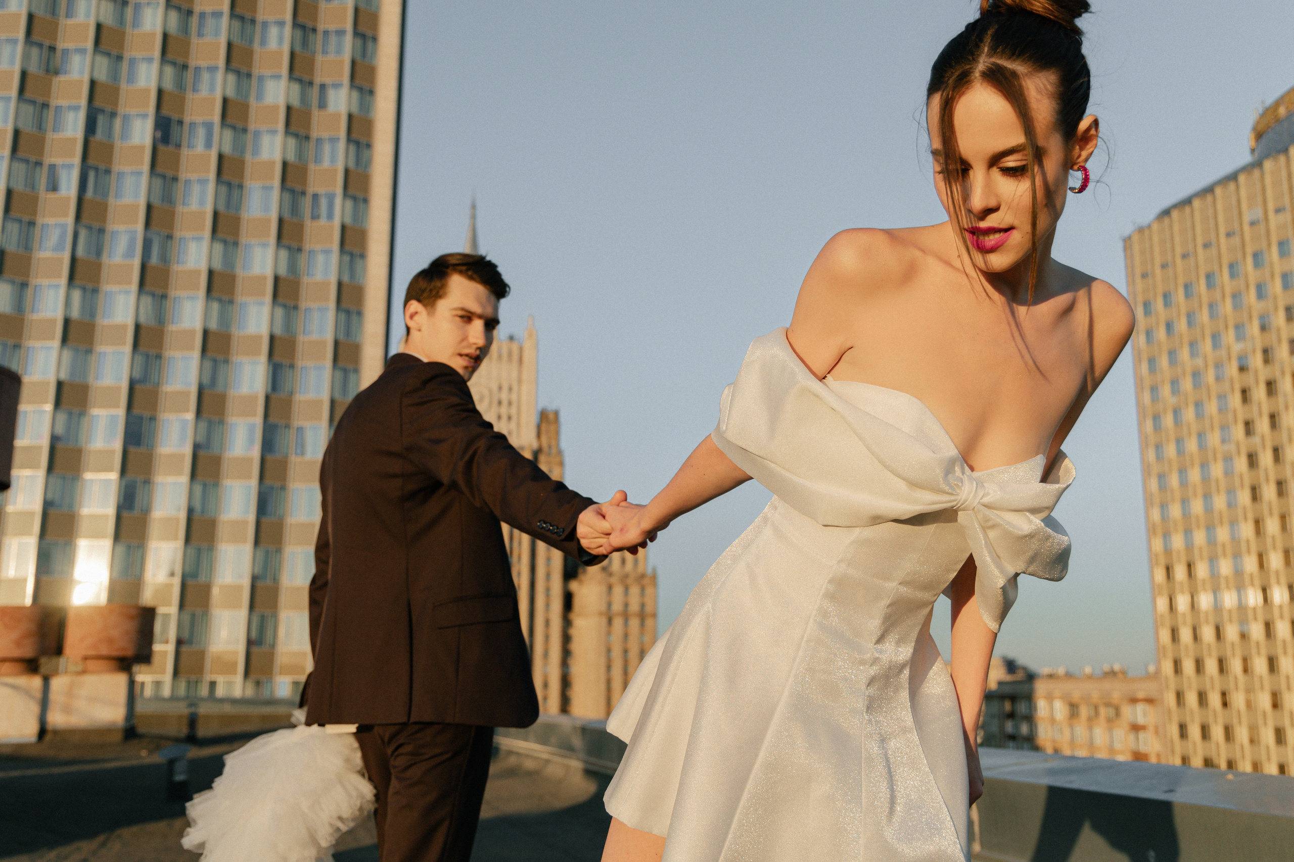 Дмитрий и Катерина: закат на крыше АРХИВ. Свадебный фотограф Москва