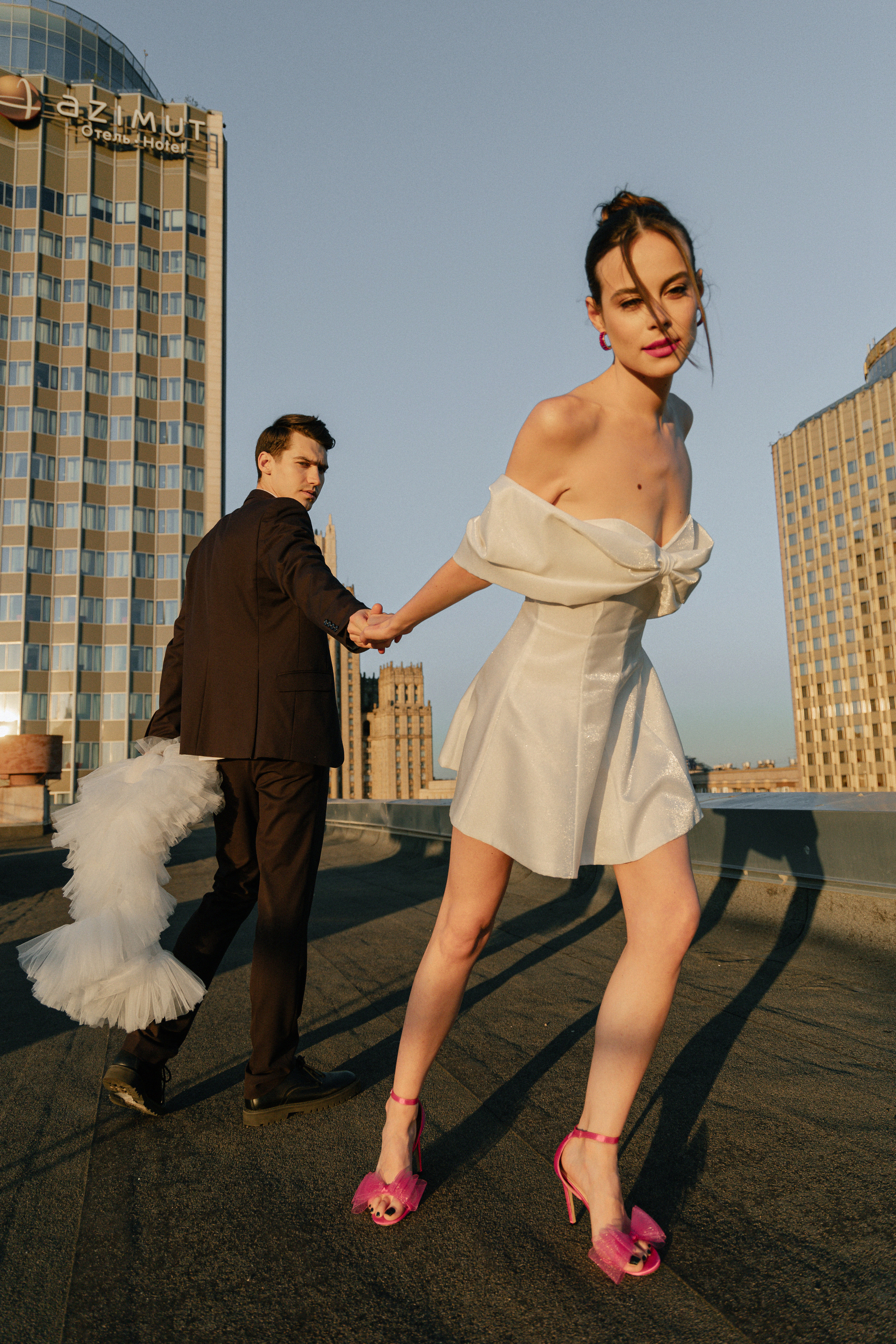 Дмитрий и Катерина: закат на крыше АРХИВ. Свадебный фотограф Москва