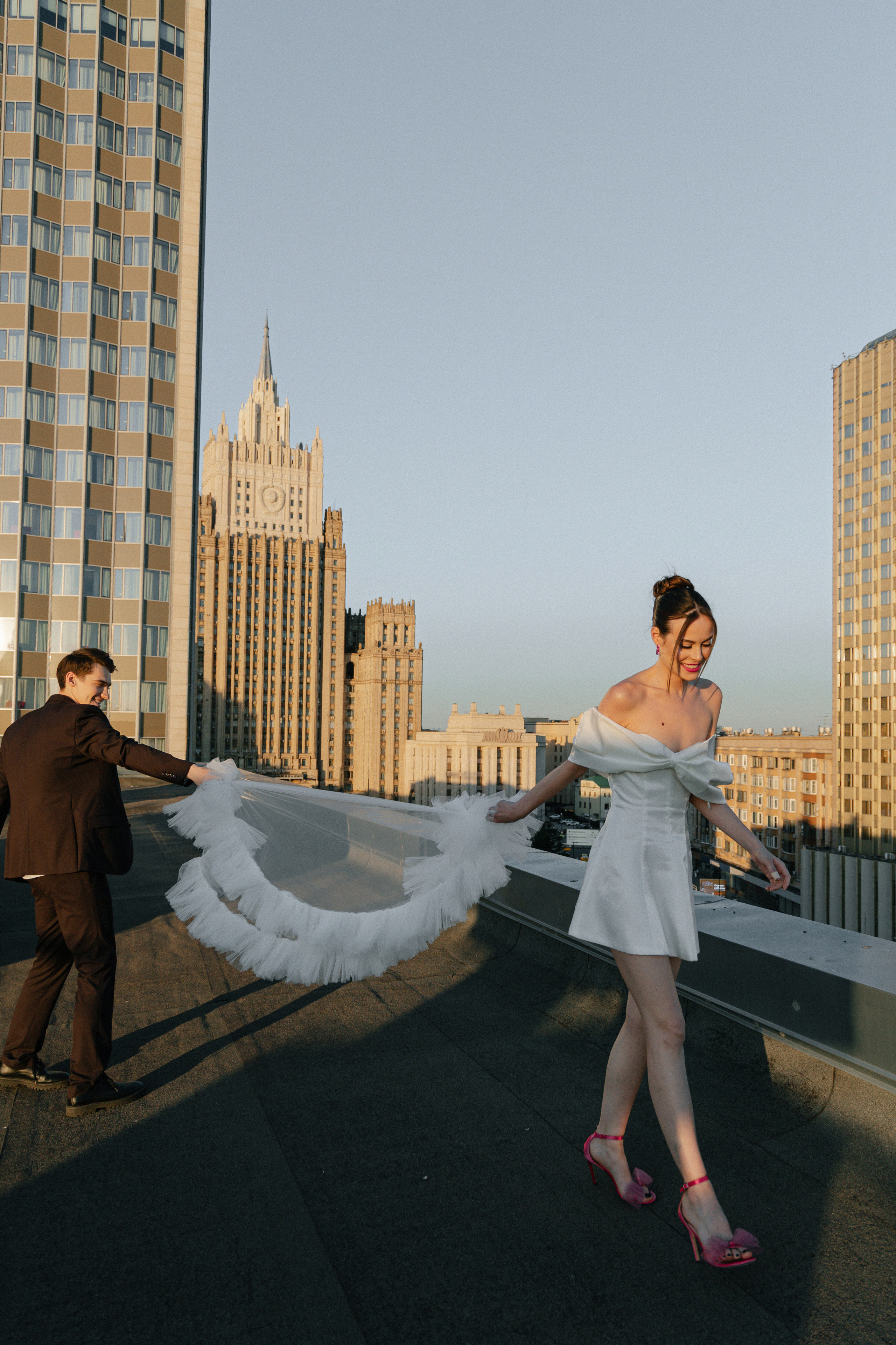 Дмитрий и Катерина: закат на крыше АРХИВ. Свадебный фотограф Москва