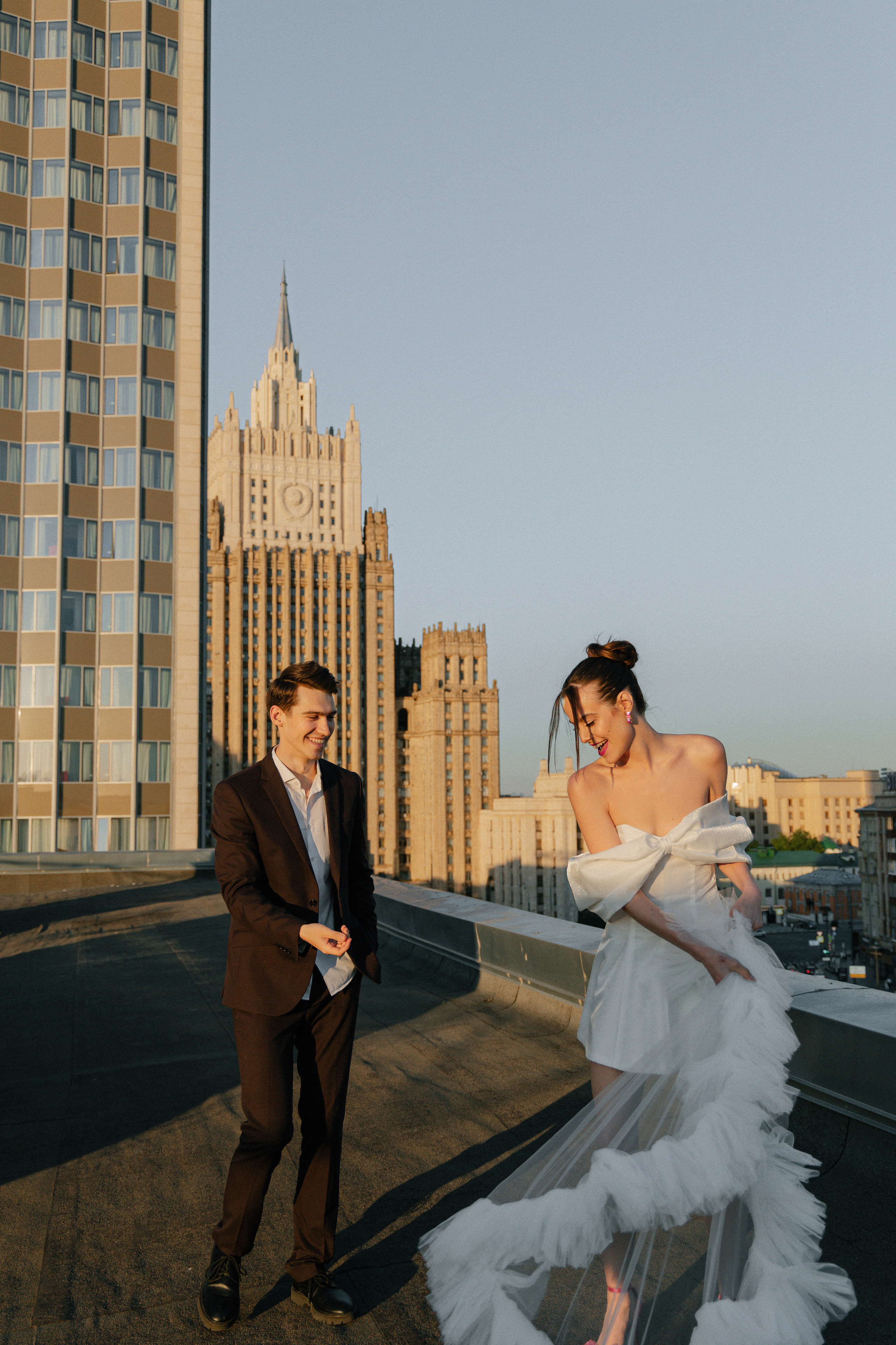 Дмитрий и Катерина: закат на крыше АРХИВ. Свадебный фотограф Москва