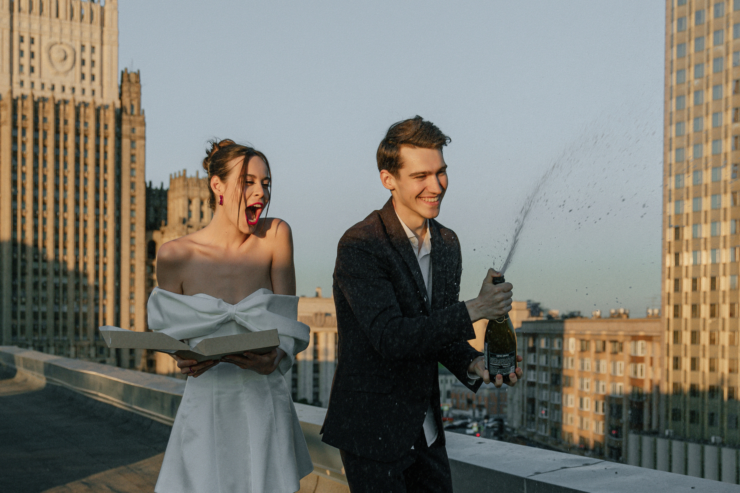 Дмитрий и Катерина: закат на крыше АРХИВ. Свадебный фотограф Москва