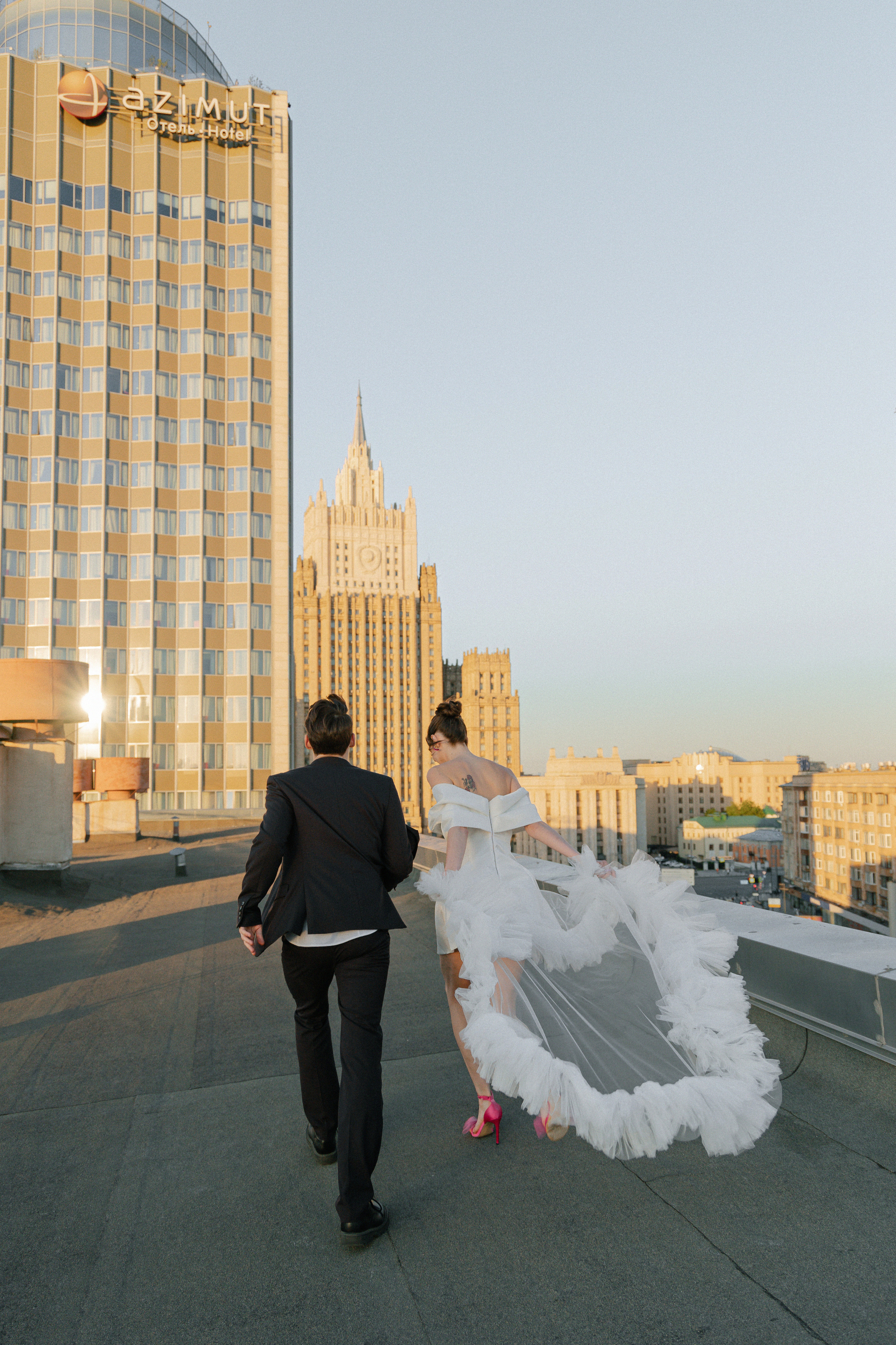 Дмитрий и Катерина: закат на крыше АРХИВ. Свадебный фотограф Москва