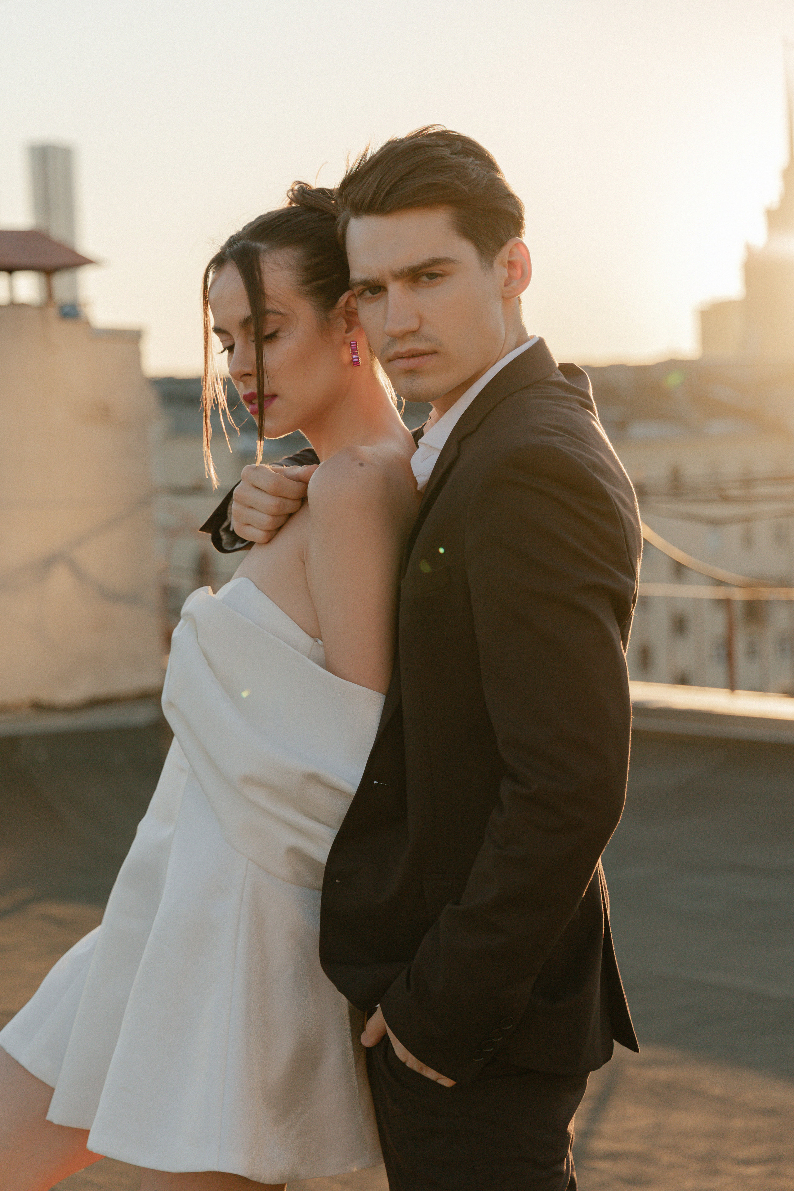 Дмитрий и Катерина: закат на крыше АРХИВ. Свадебный фотограф Москва