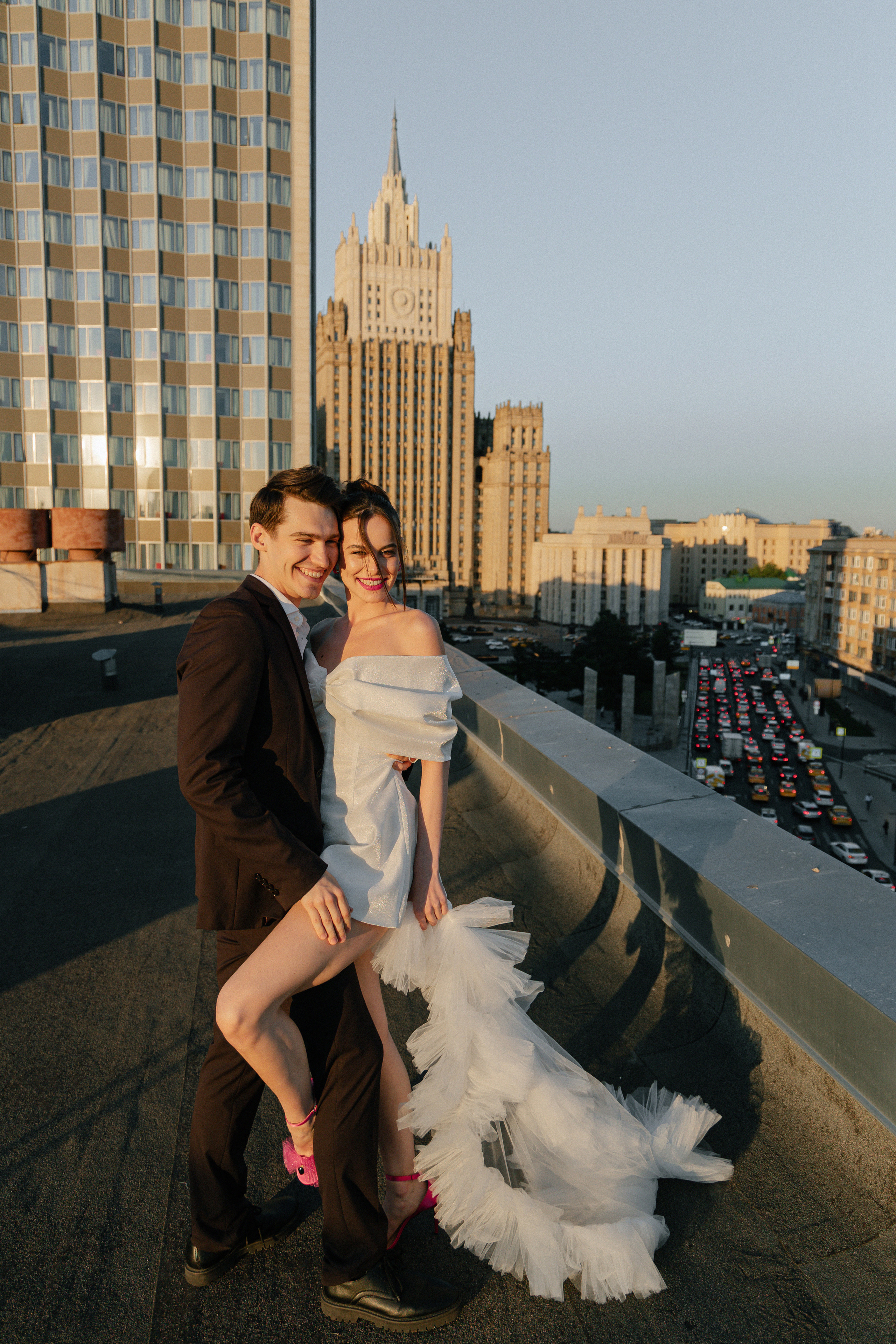 Дмитрий и Катерина: закат на крыше АРХИВ. Свадебный фотограф Москва