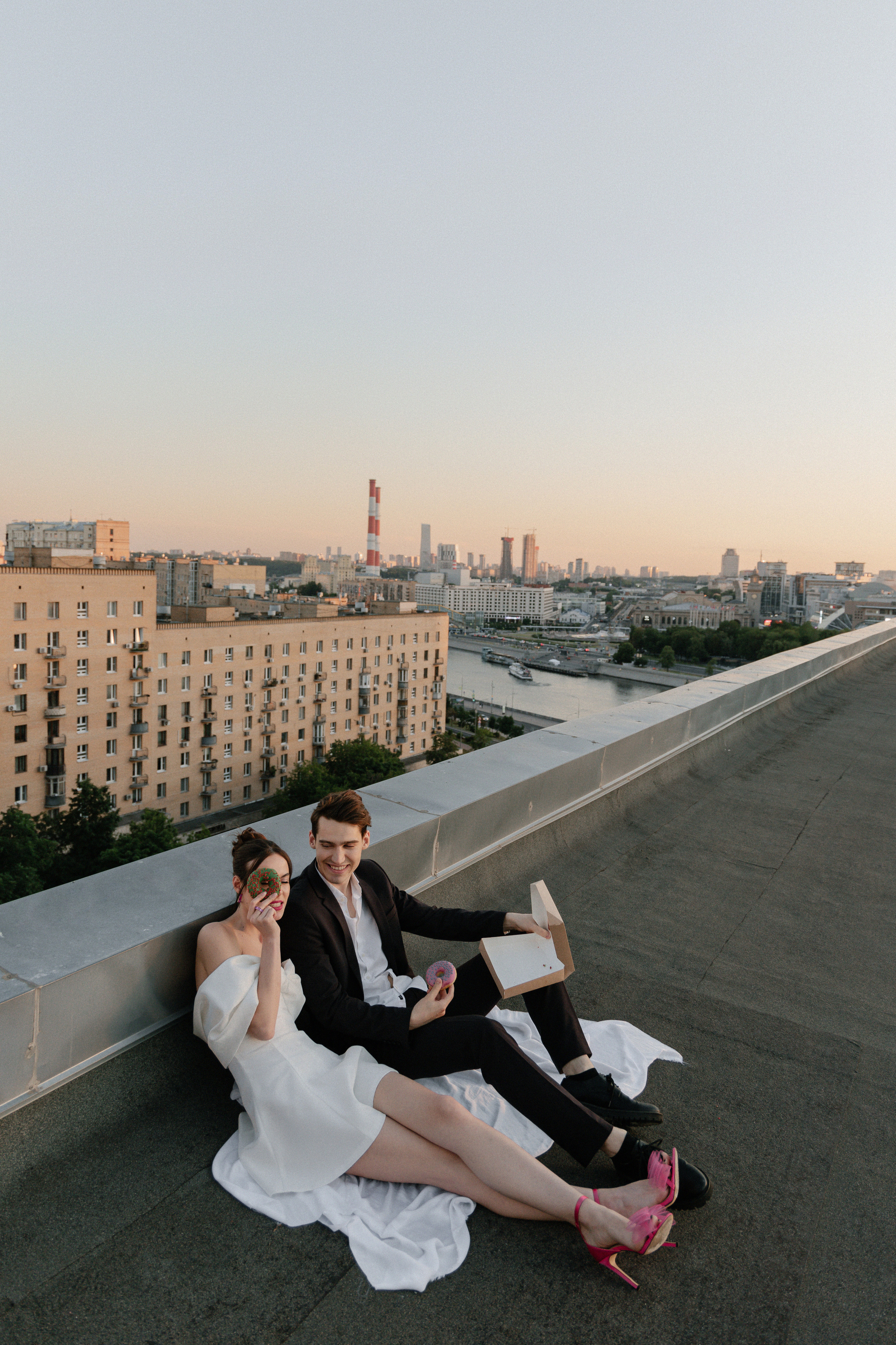 Дмитрий и Катерина: закат на крыше АРХИВ. Свадебный фотограф Москва