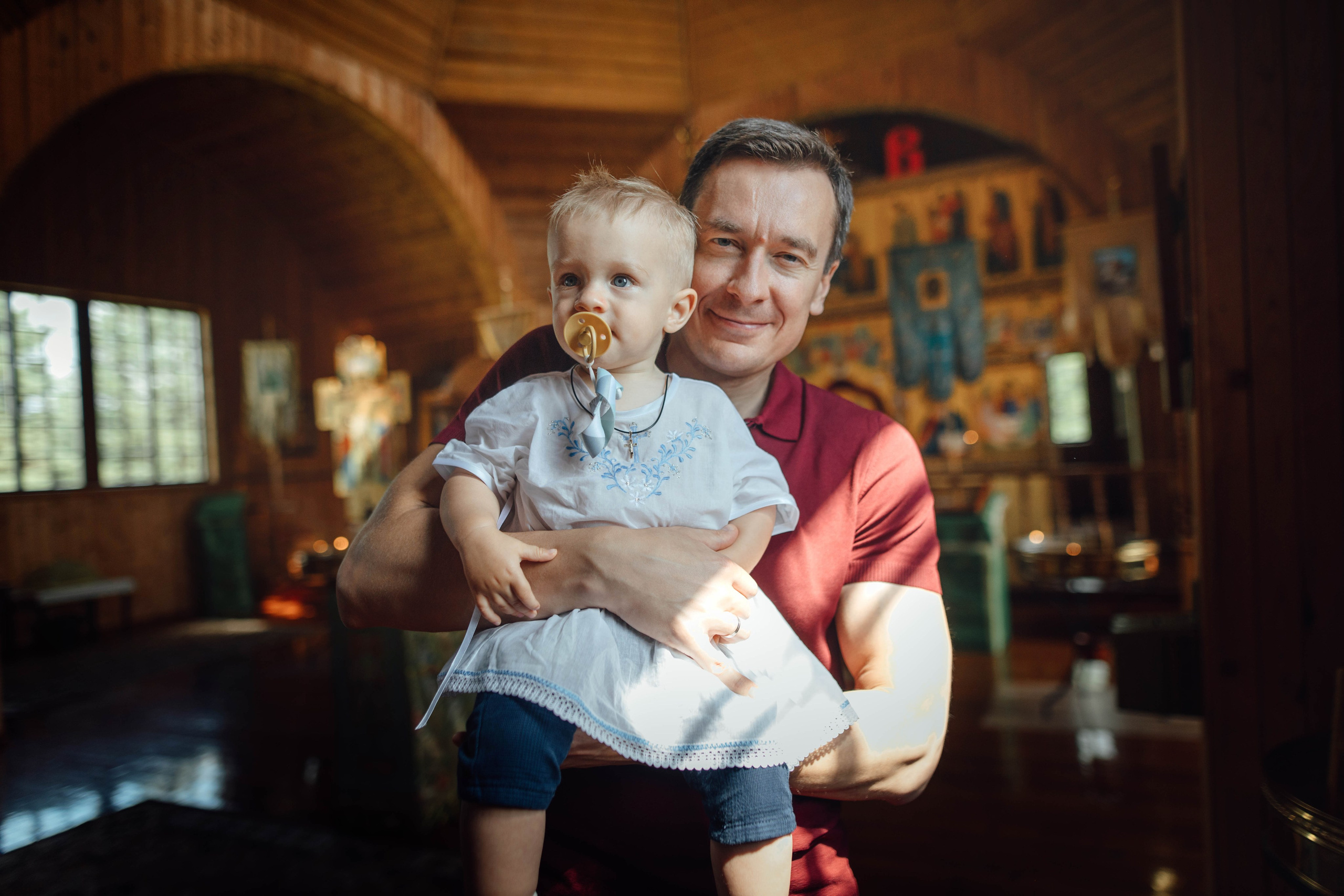 Крещение Тимофея, д. Киевец, храм Святой Троицы, август 2025