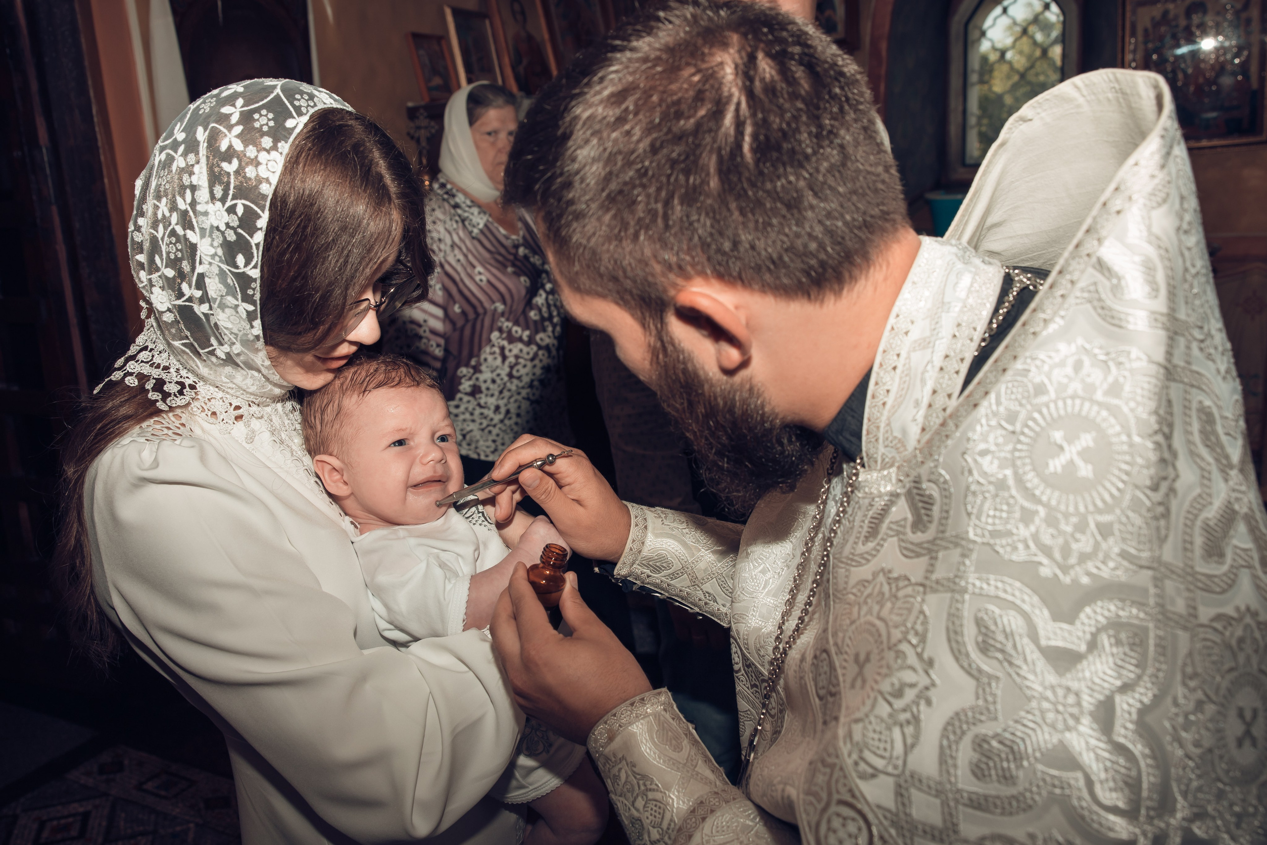 Таинство Крещения Матвея. Спасо-Преображенский храм (Спаса на Яру). Семейный фотограф в Рязани и Рязанской области